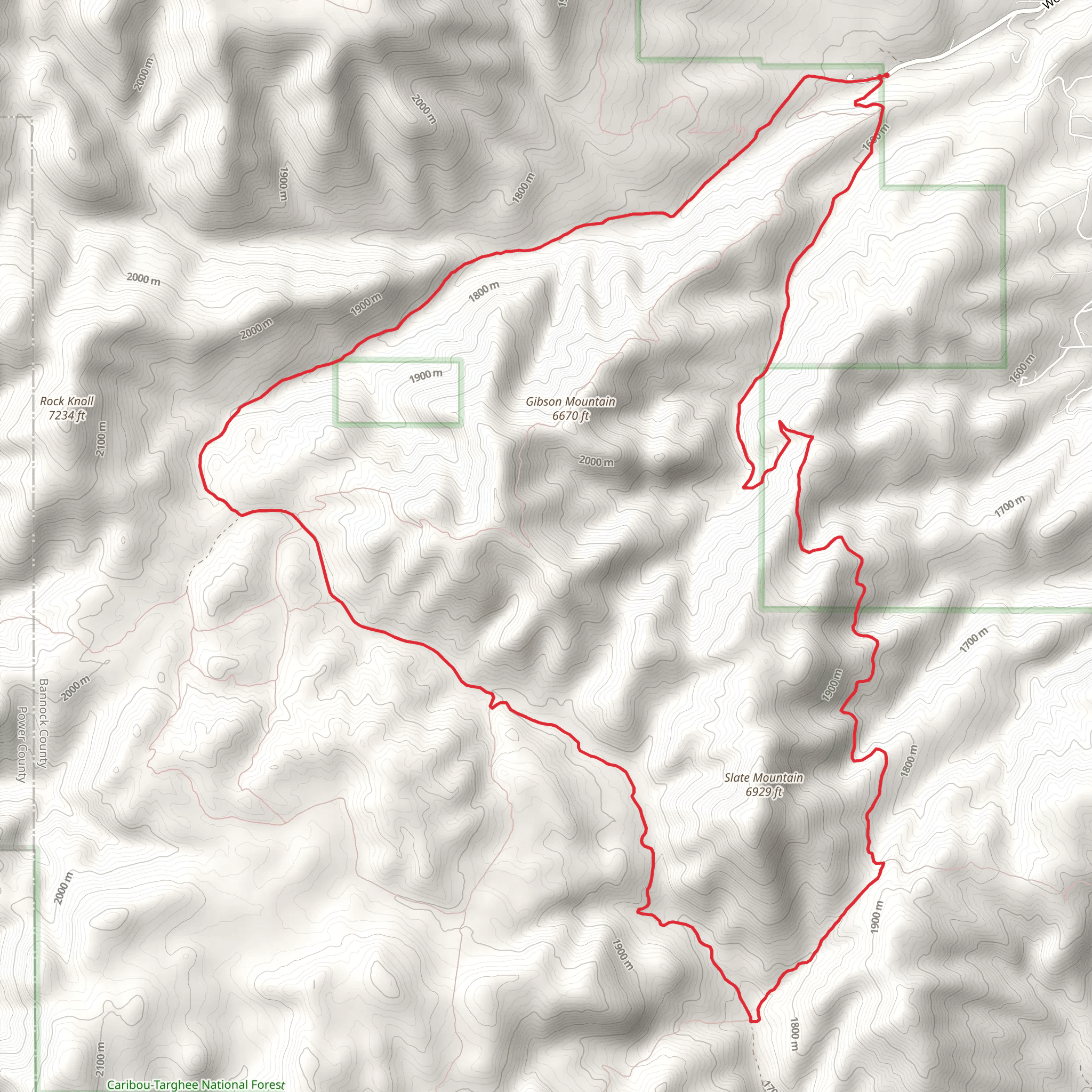 Slate Mountain and North Fork Gibson Jack Creek Loop mobile static map