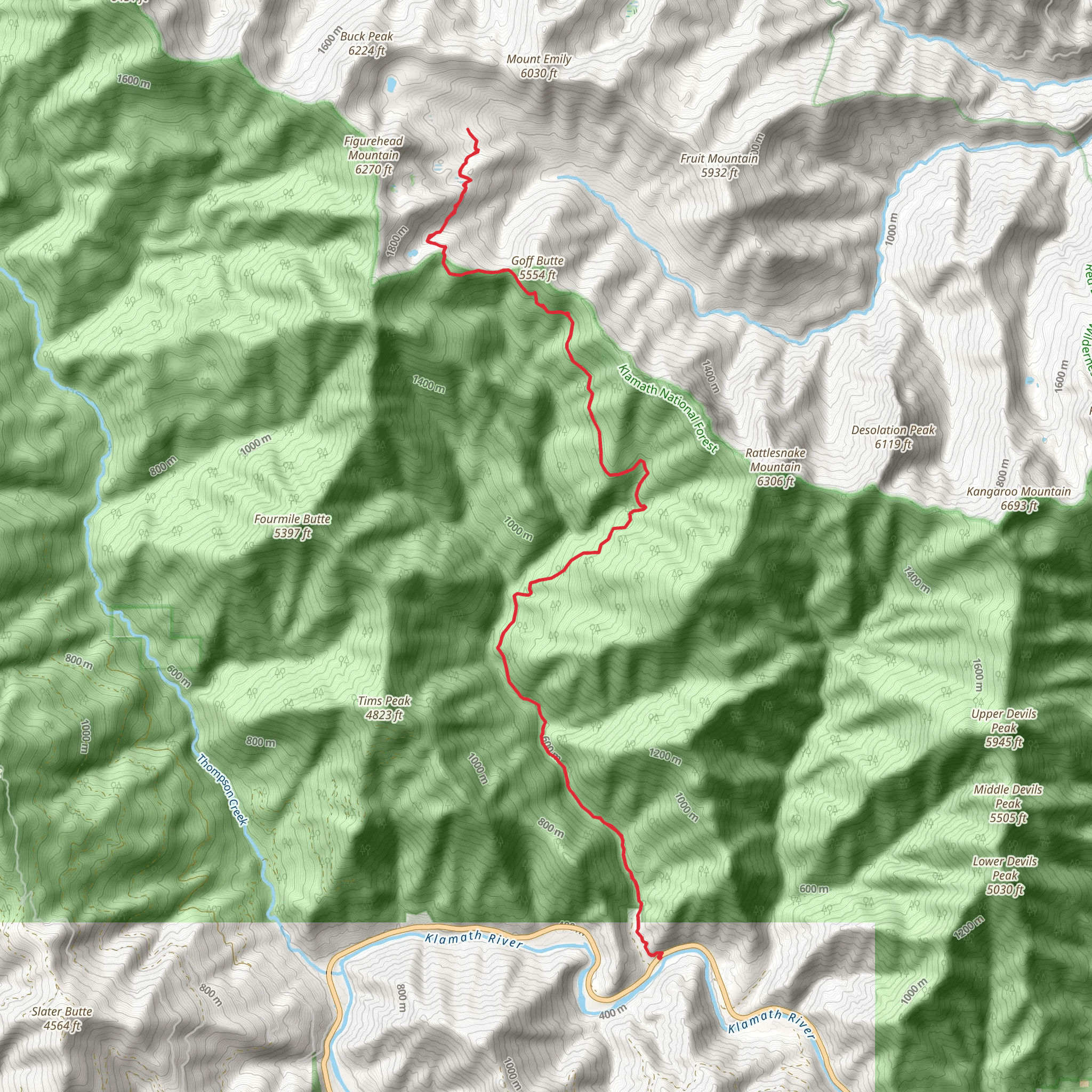 Fort Goff Creek Trail mobile static map