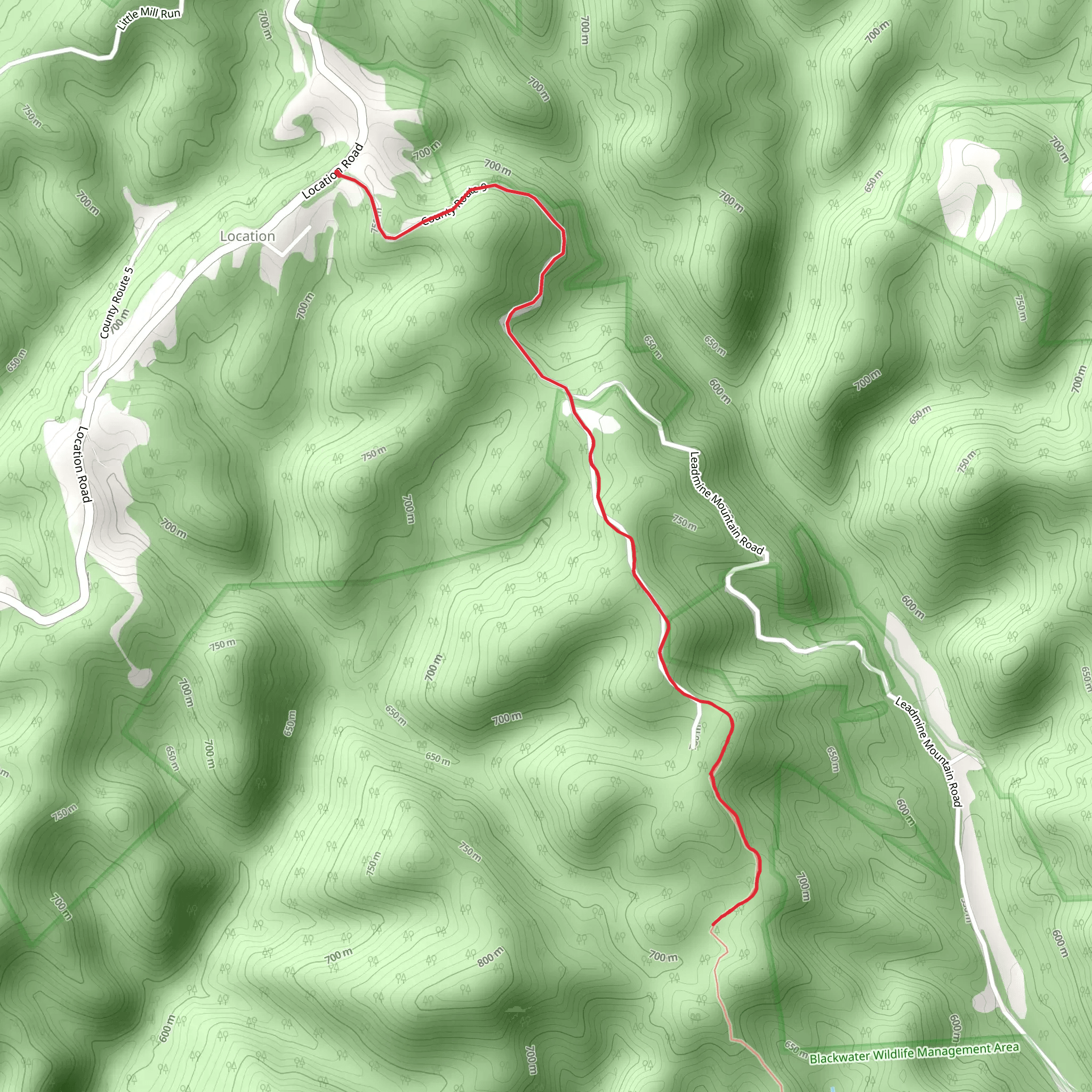 Dorman Ridge Trail mobile static map