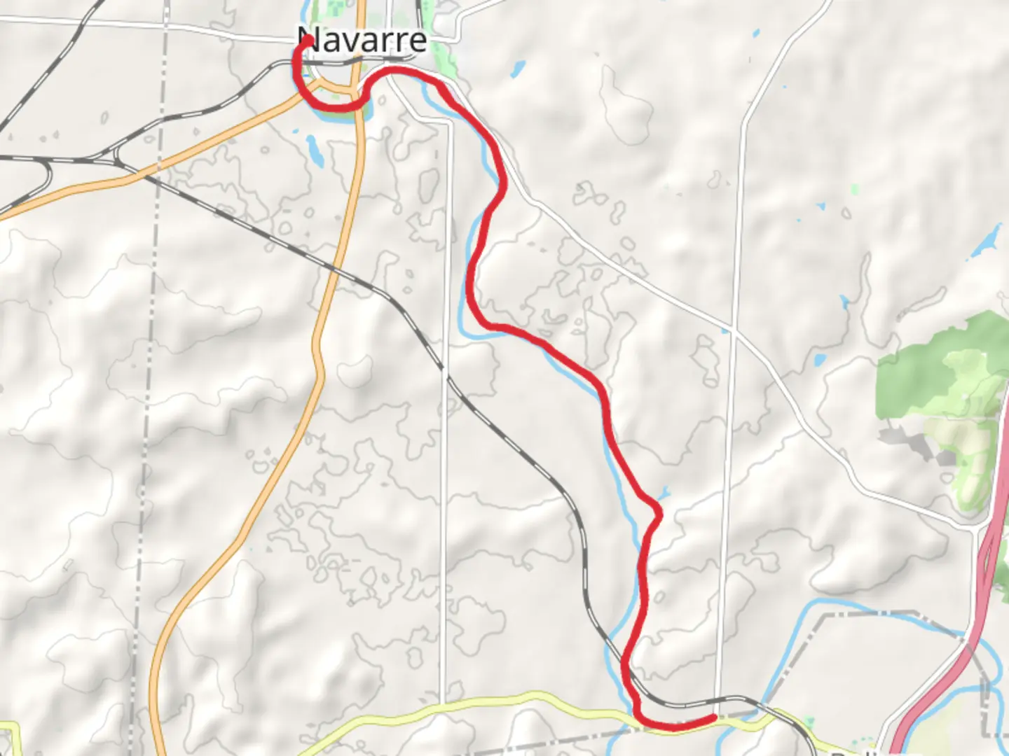 An image depicting the trail Ohio and Erie Canal Towpath Trail - Navarre and its surrounding area.