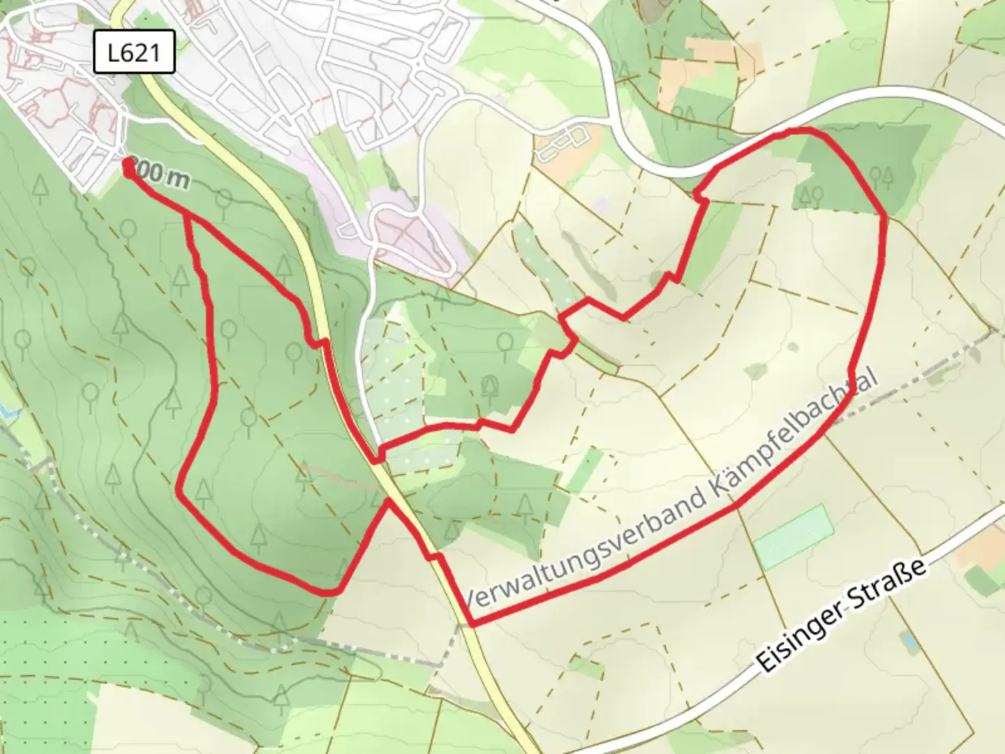 An image depicting the trail Bußhälde Loop - Eisingen and its surrounding area.