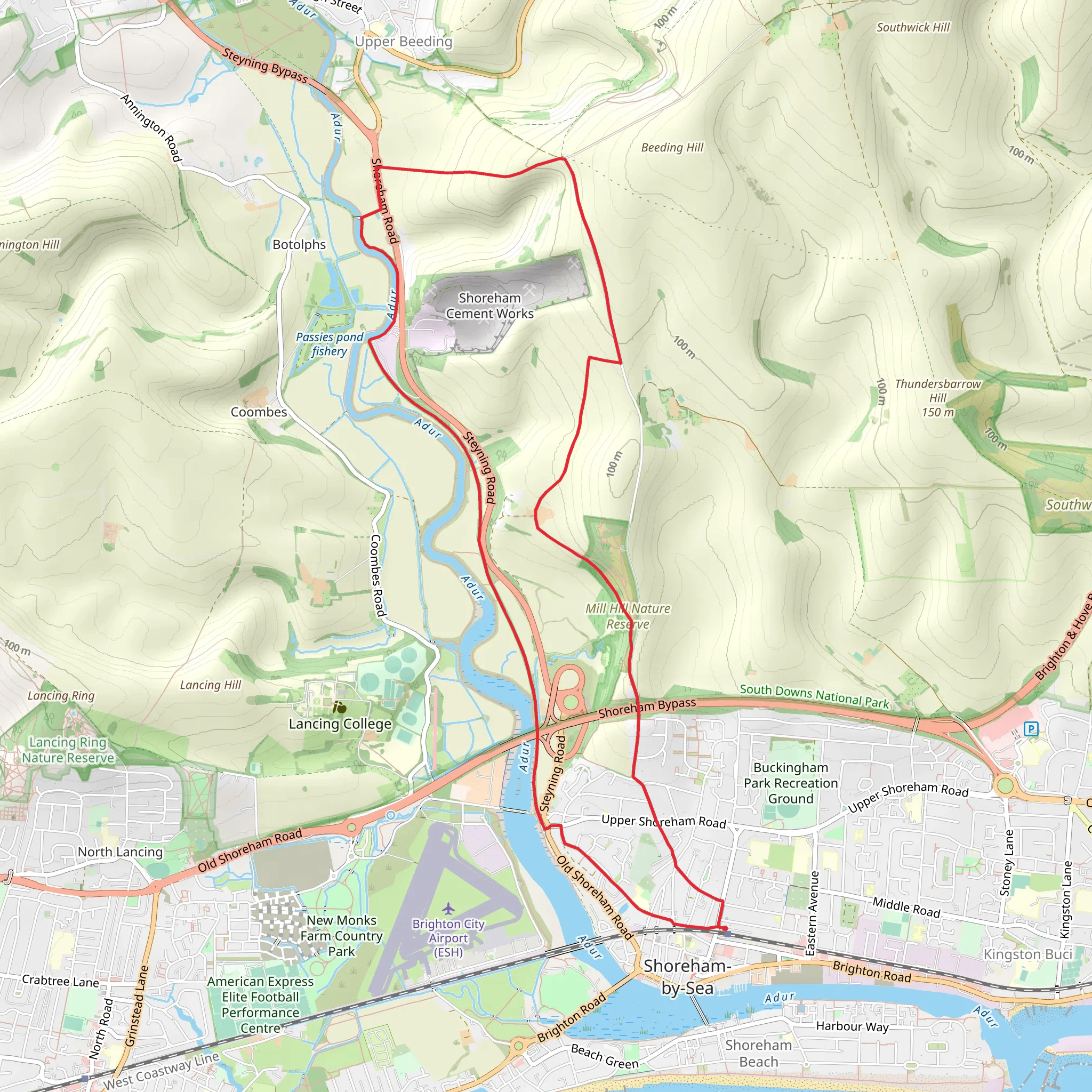 Mill Hill Nature Reserve and Downs Link mobile static map