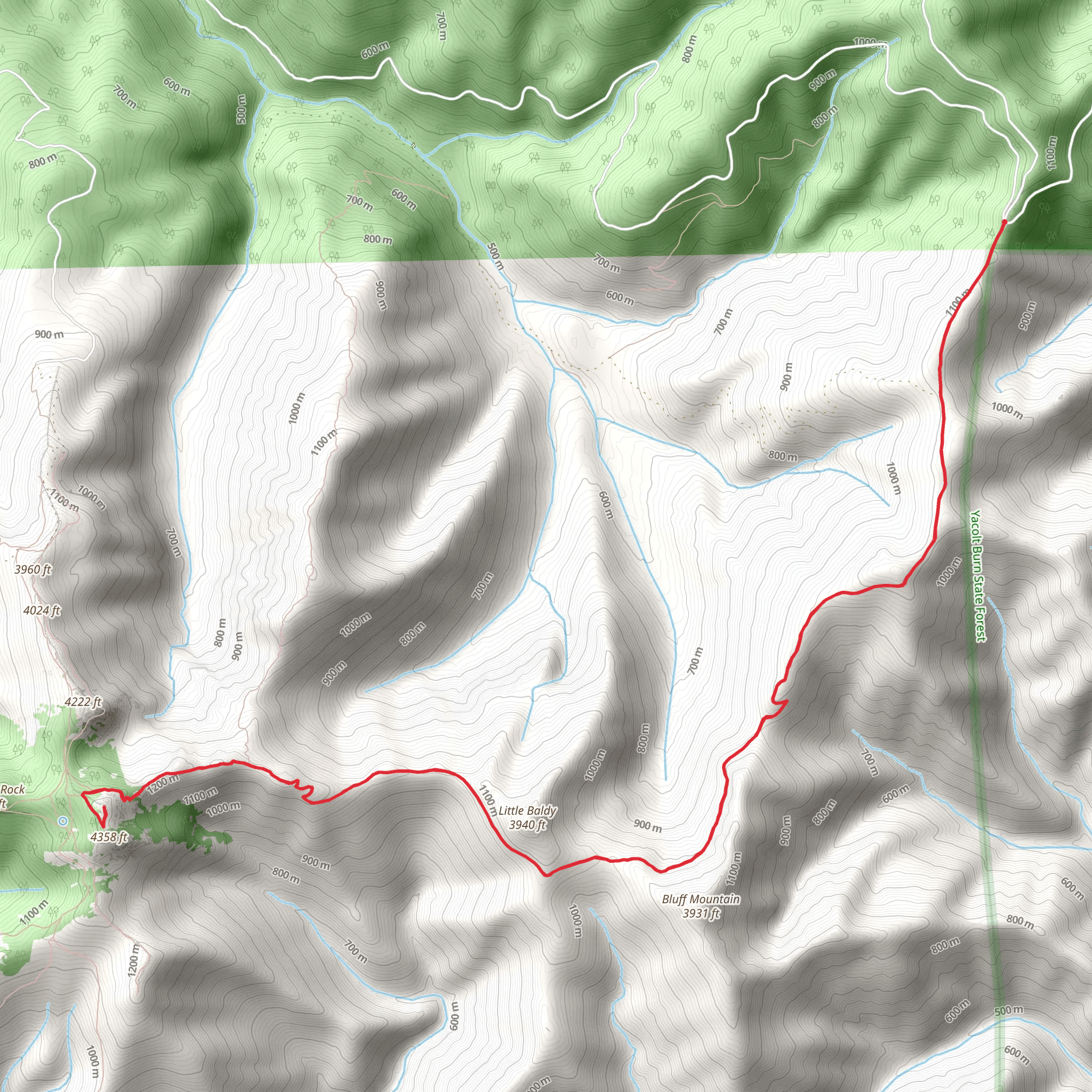 Silver Star Mountain via Chinook Trail mobile static map