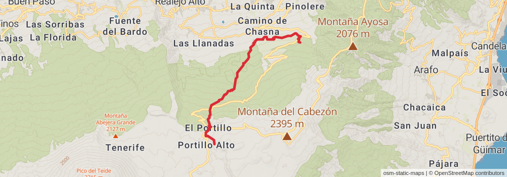 GR 131 De Tenerife stage 3 Map
