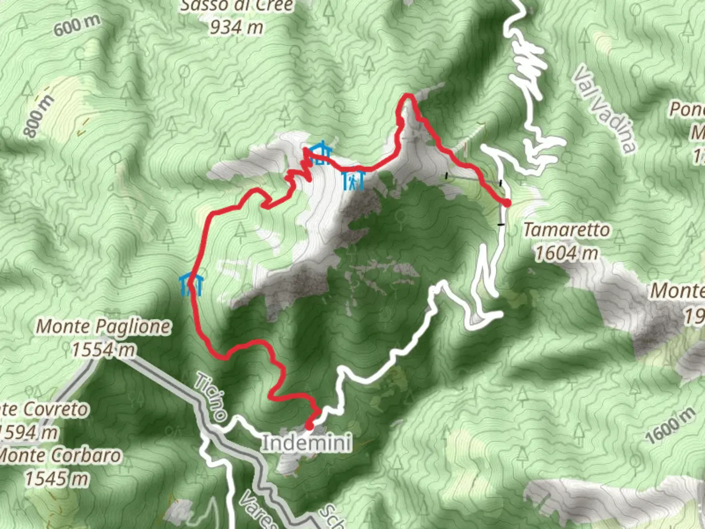 An image depicting the trail Sentiero del Monte Bar and its surrounding area.