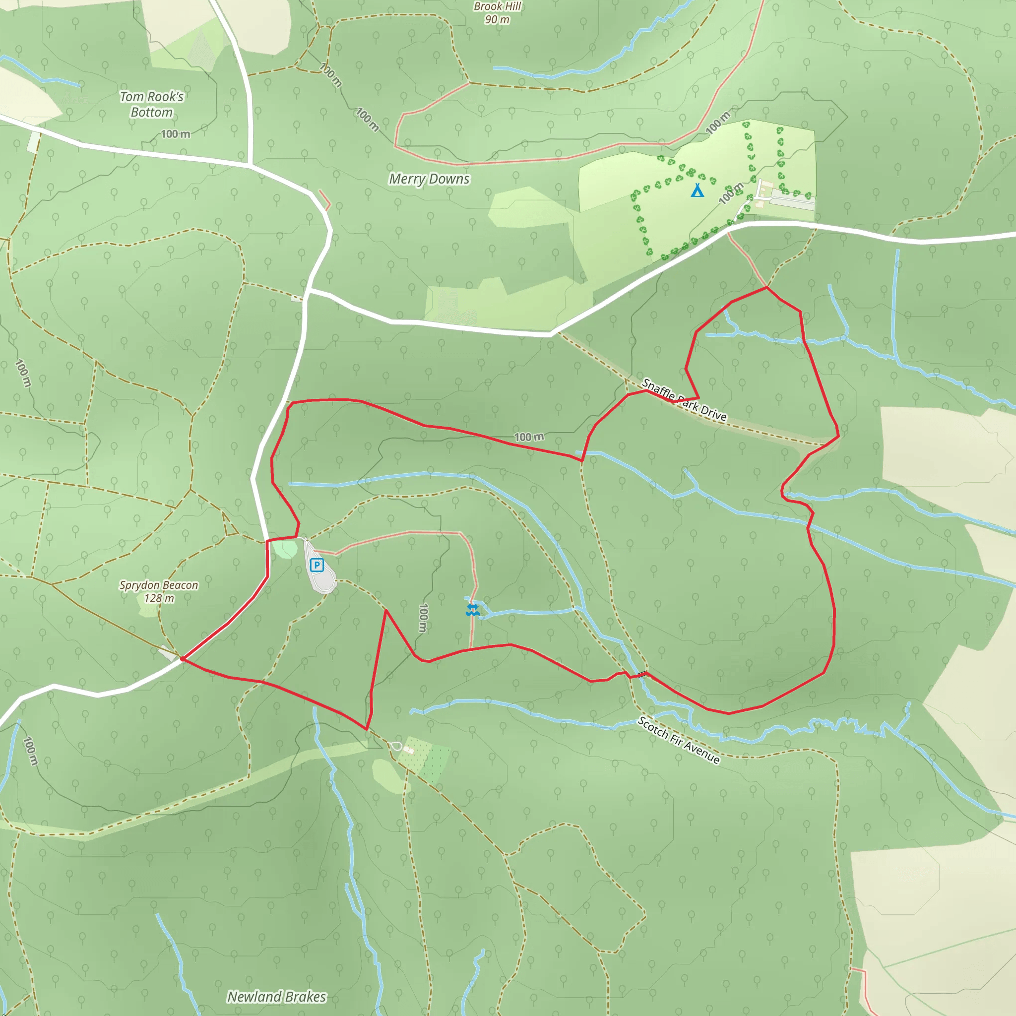 Ashclyst Forest Loop mobile static map