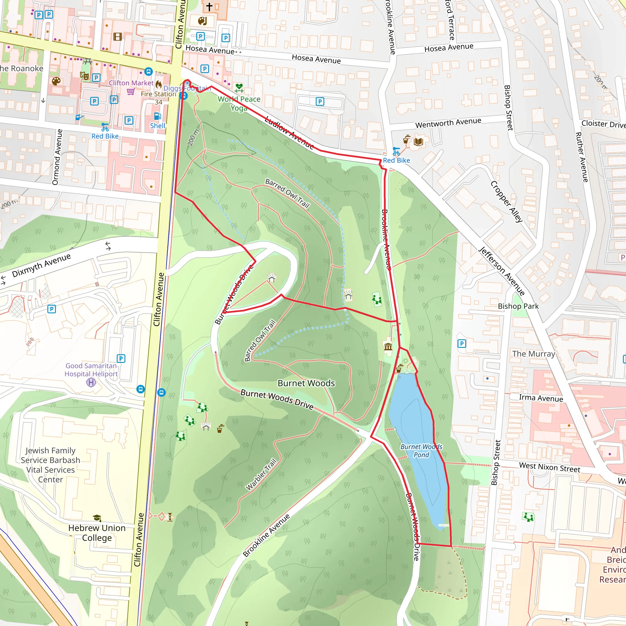Burnts Woods Pond Loop mobile static map