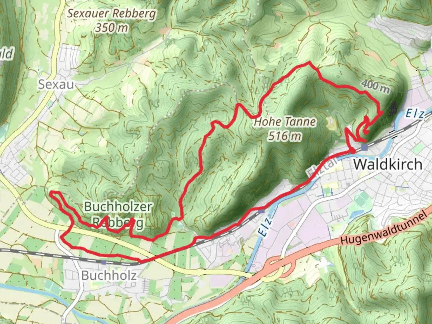 An image depicting the trail Kastelburg via Kastelburg Tour and Eulenrank - Tannewiese and its surrounding area.