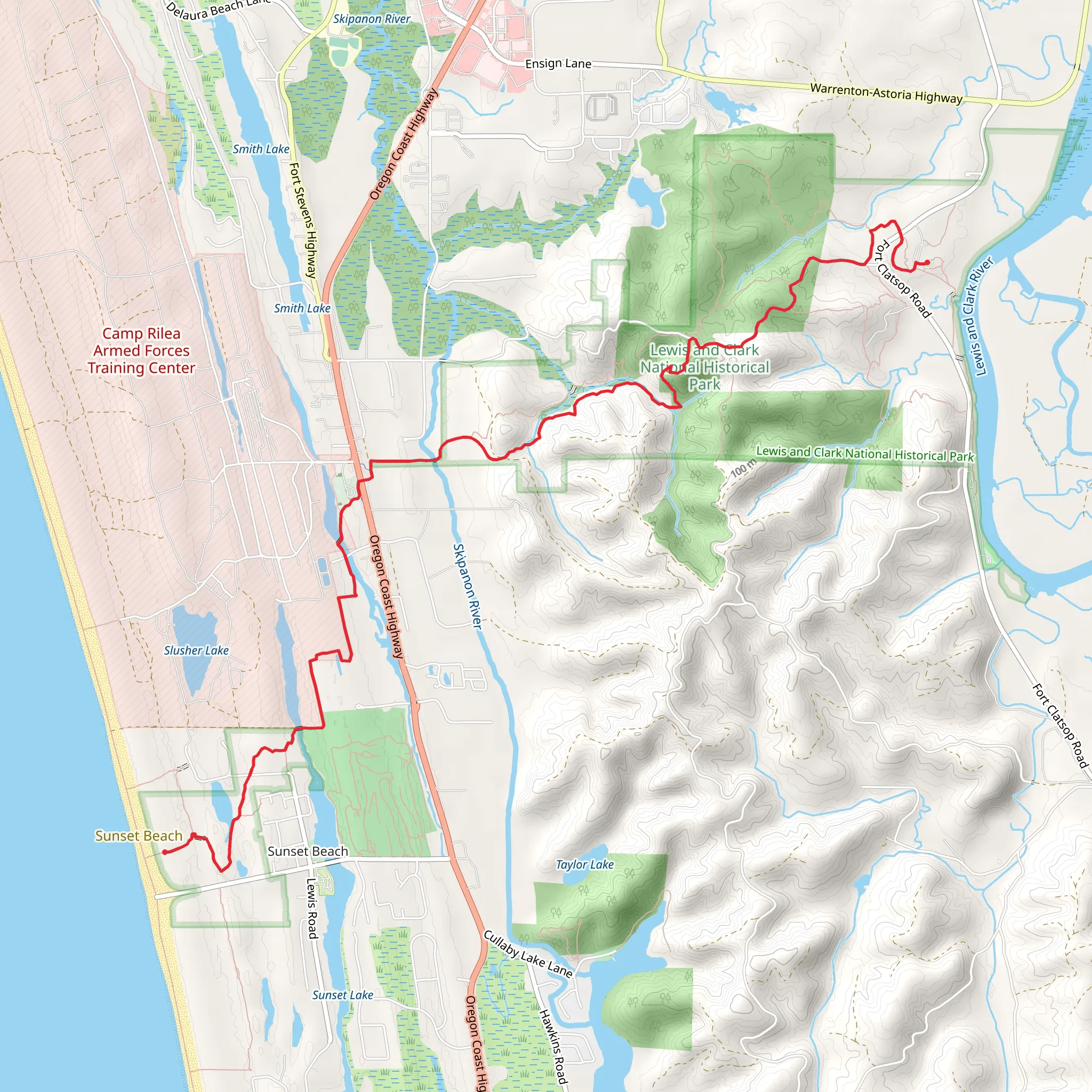 Netul River to Fort and Sea Trail mobile static map