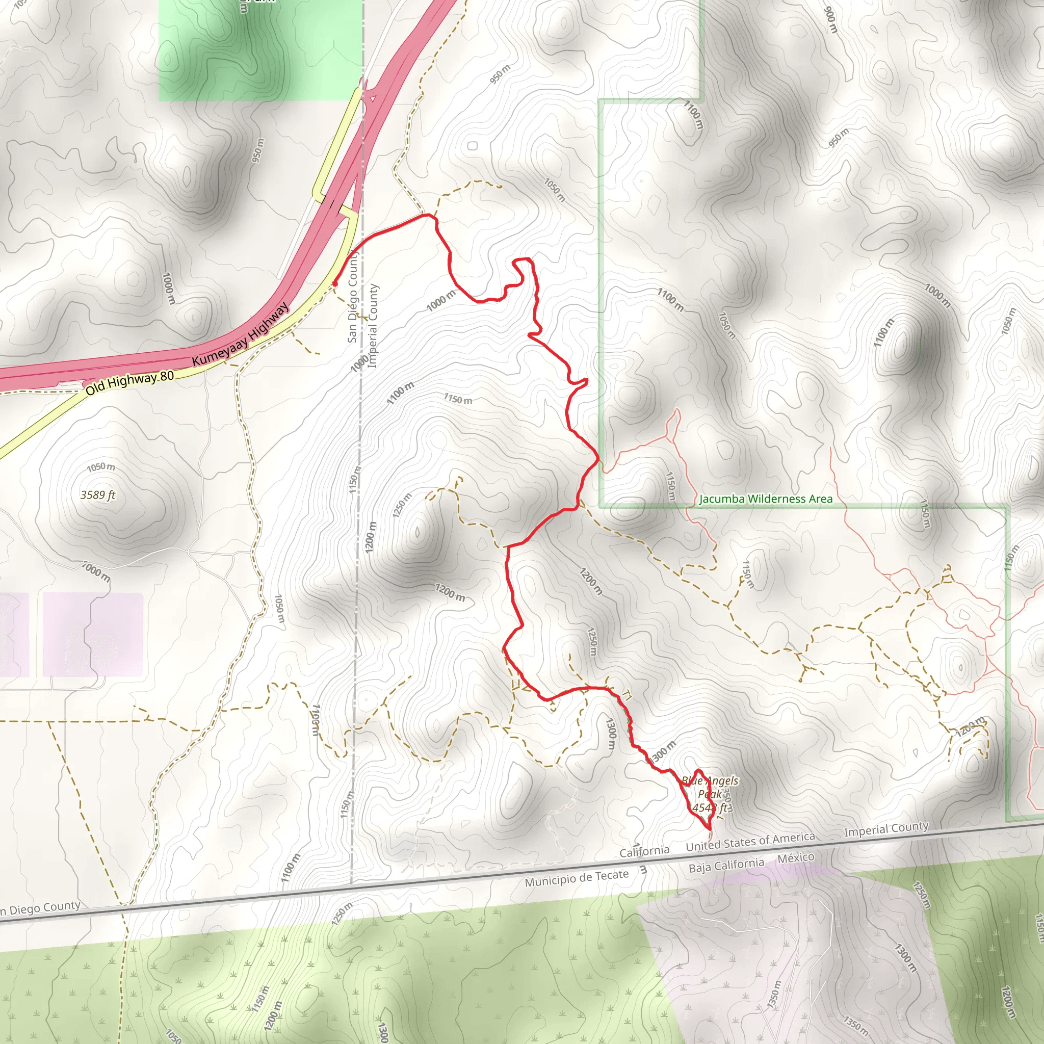 Blue Angels Peak Trail mobile static map