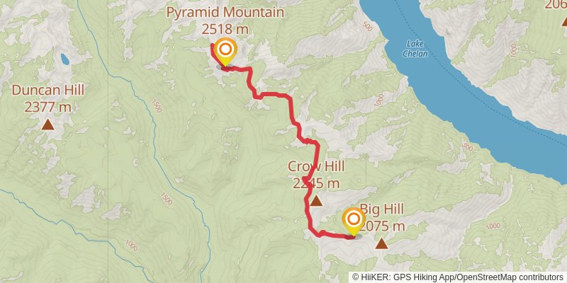 Pyramid View Point Trail via Graham Mountain stage 2 Map