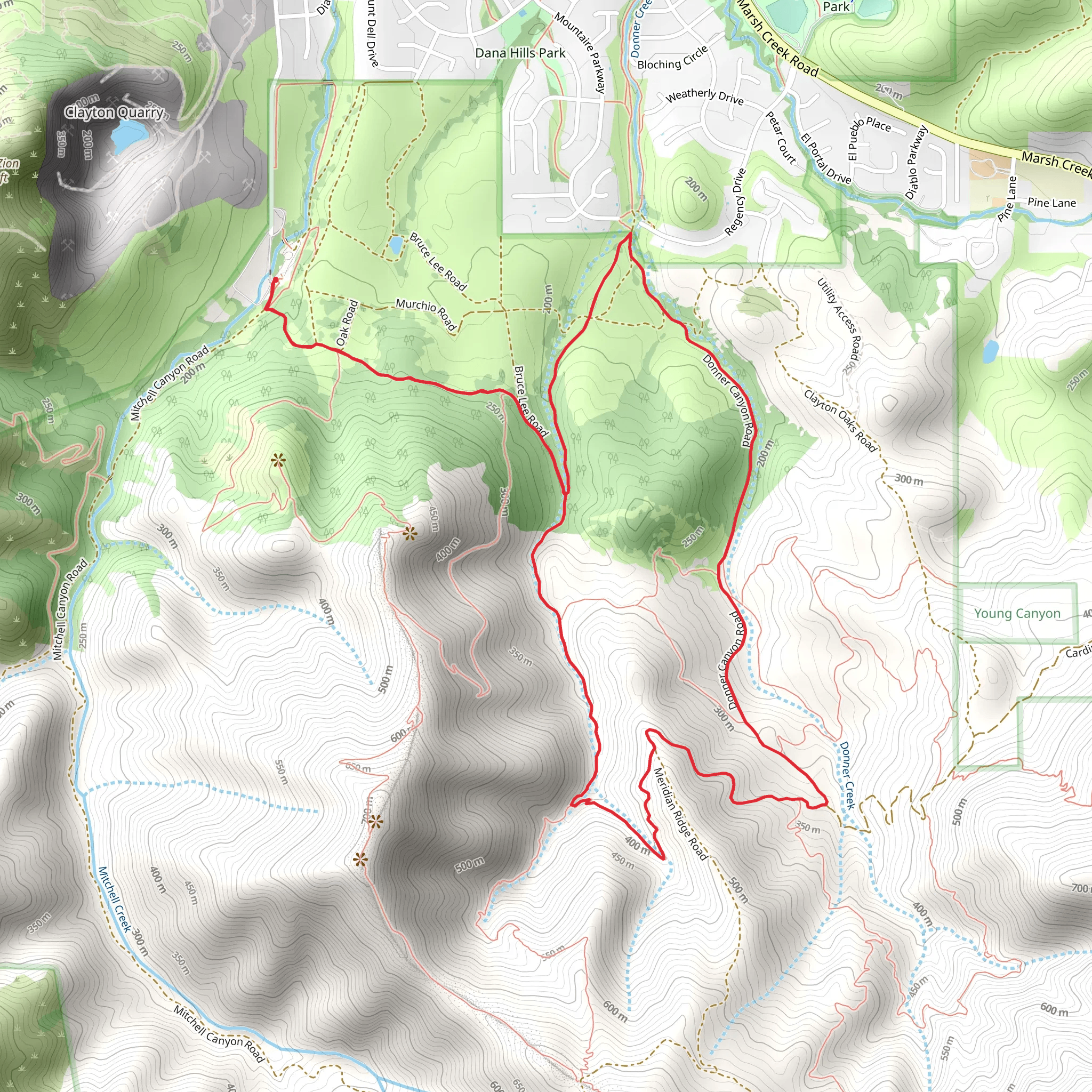 Donner Creek and Coulter Pines Loop Trails mobile static map