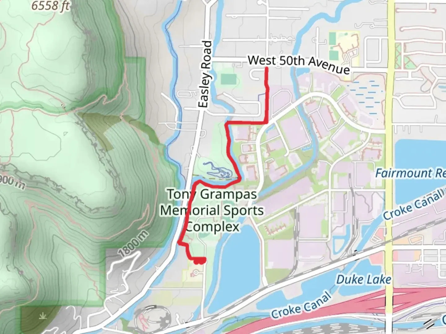 An image depicting the trail Golden Open Space Trail and its surrounding area.
