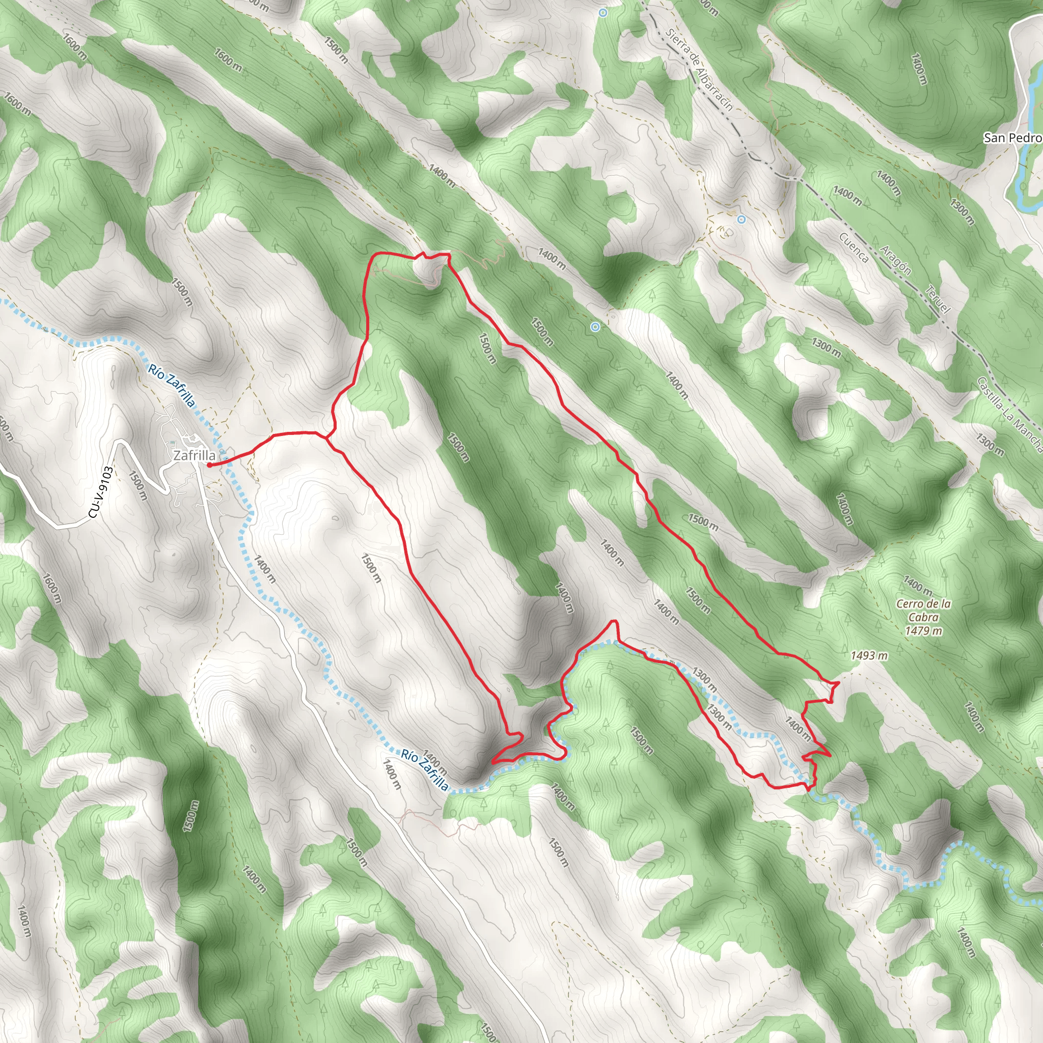 Fuente del Tejo Trail PR CU 16 mobile static map