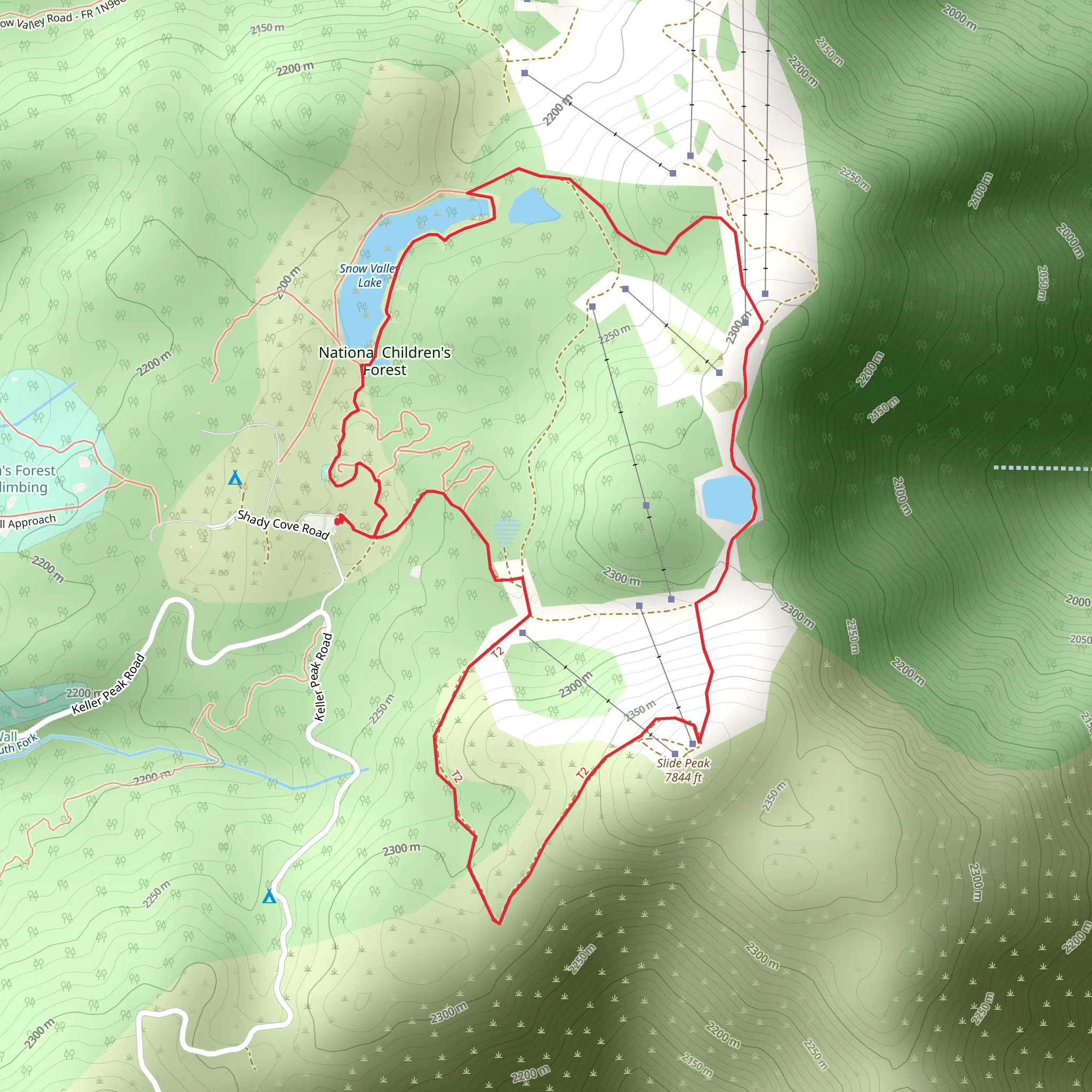 Snow Valley Lake Loop mobile static map