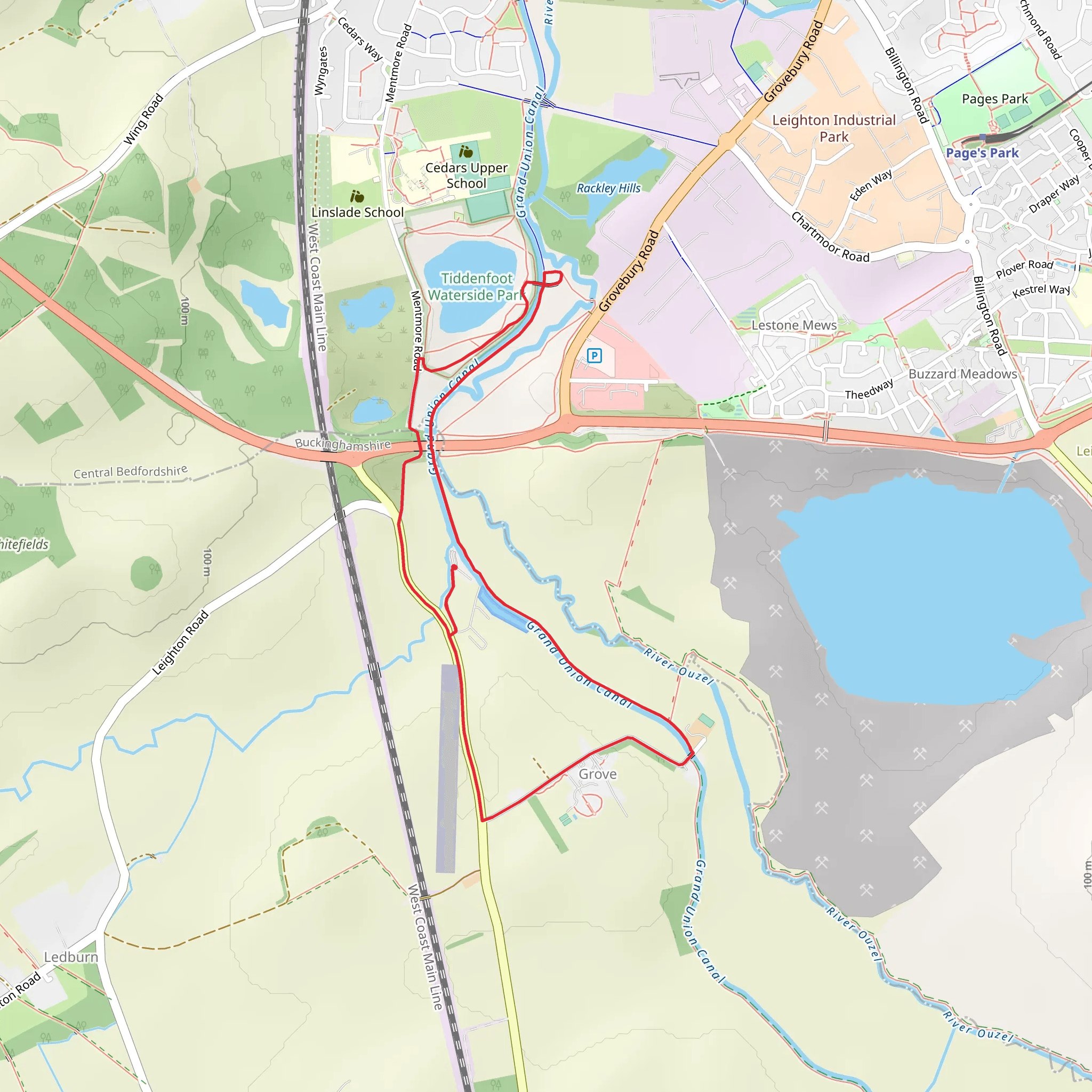 Tiddenfoot Lake and Grove Lock Marina Loop mobile static map