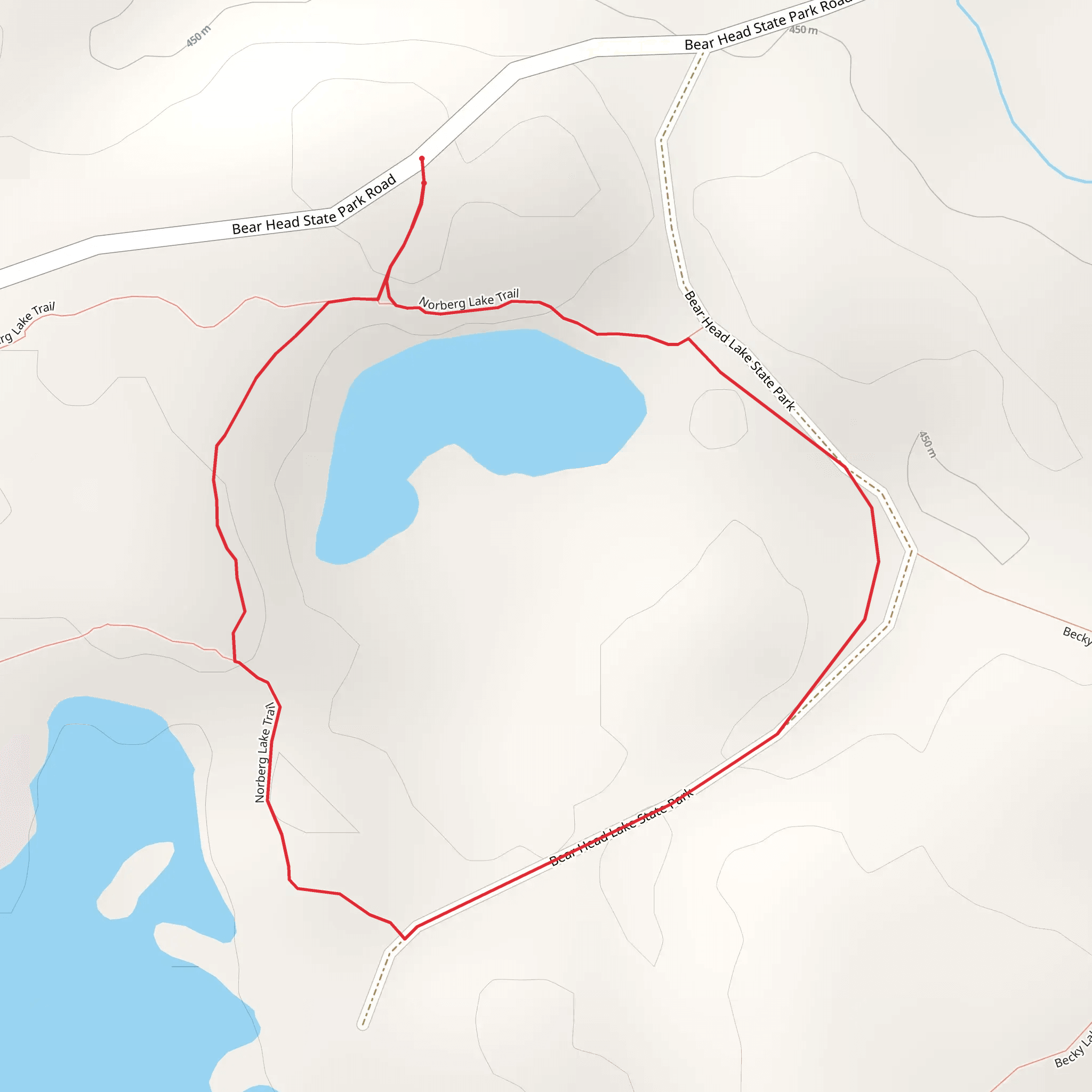 Bear Head State Park Road Loop mobile static map