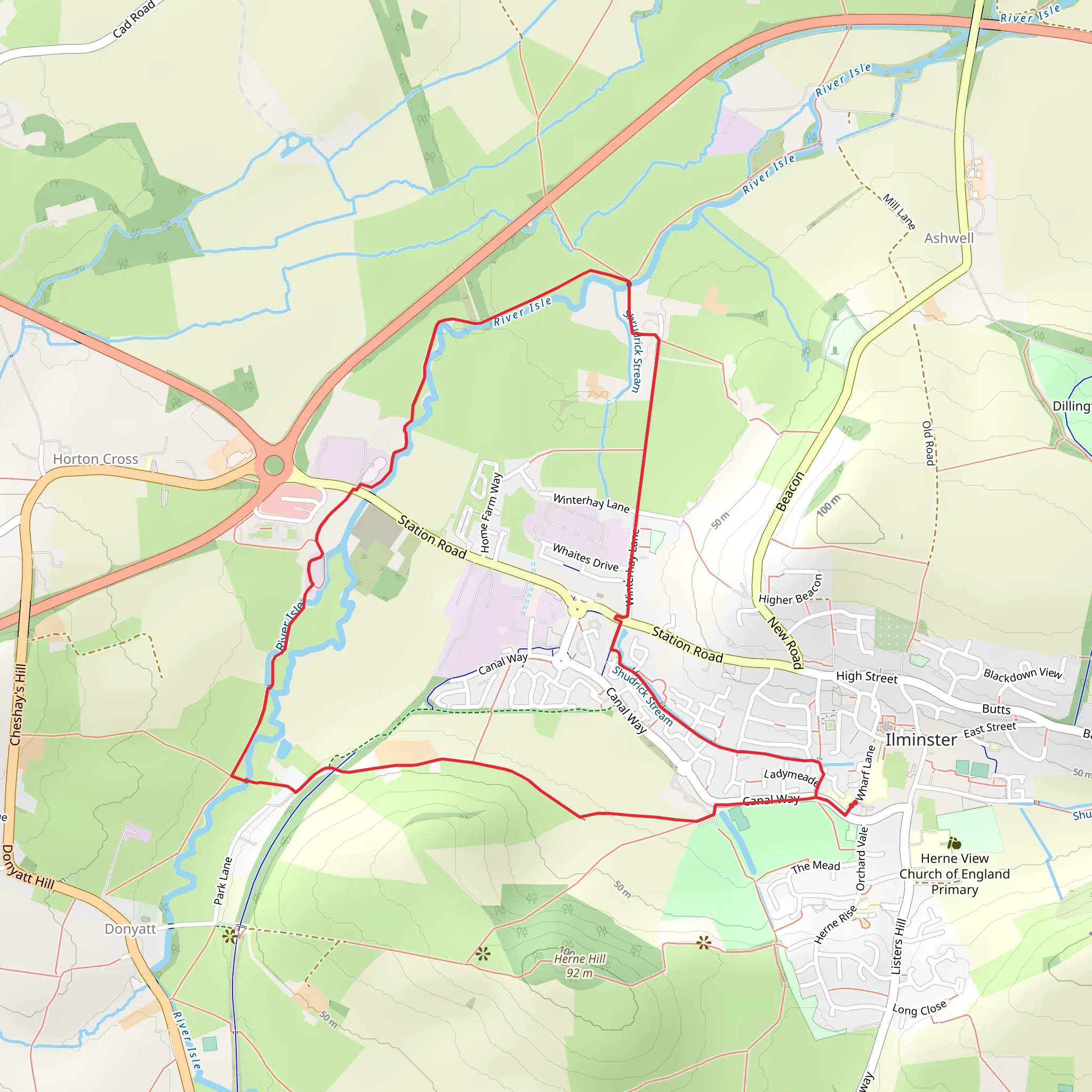 Ilminster Loop mobile static map