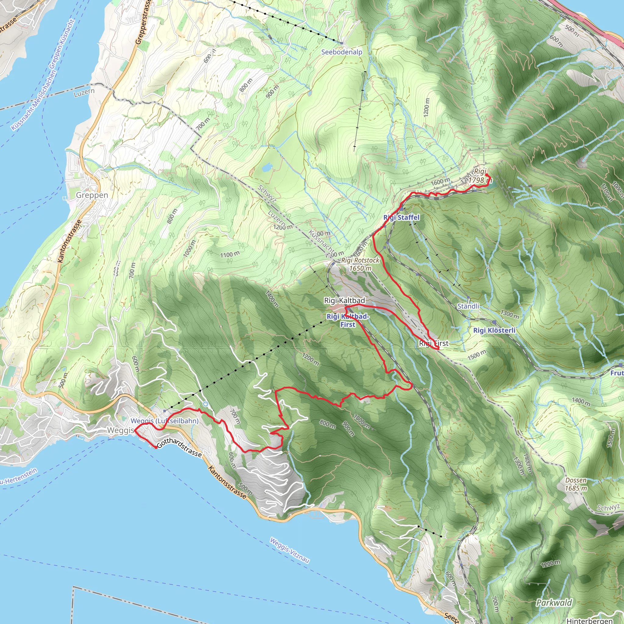 Rigi - The Path of Mark Twain mobile static map