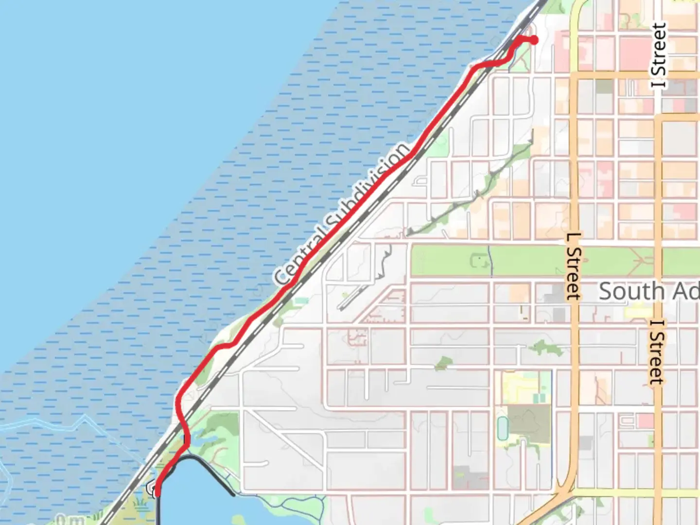 An image depicting the trail Tony Knowles Coastal Trail Out and Back and its surrounding area.