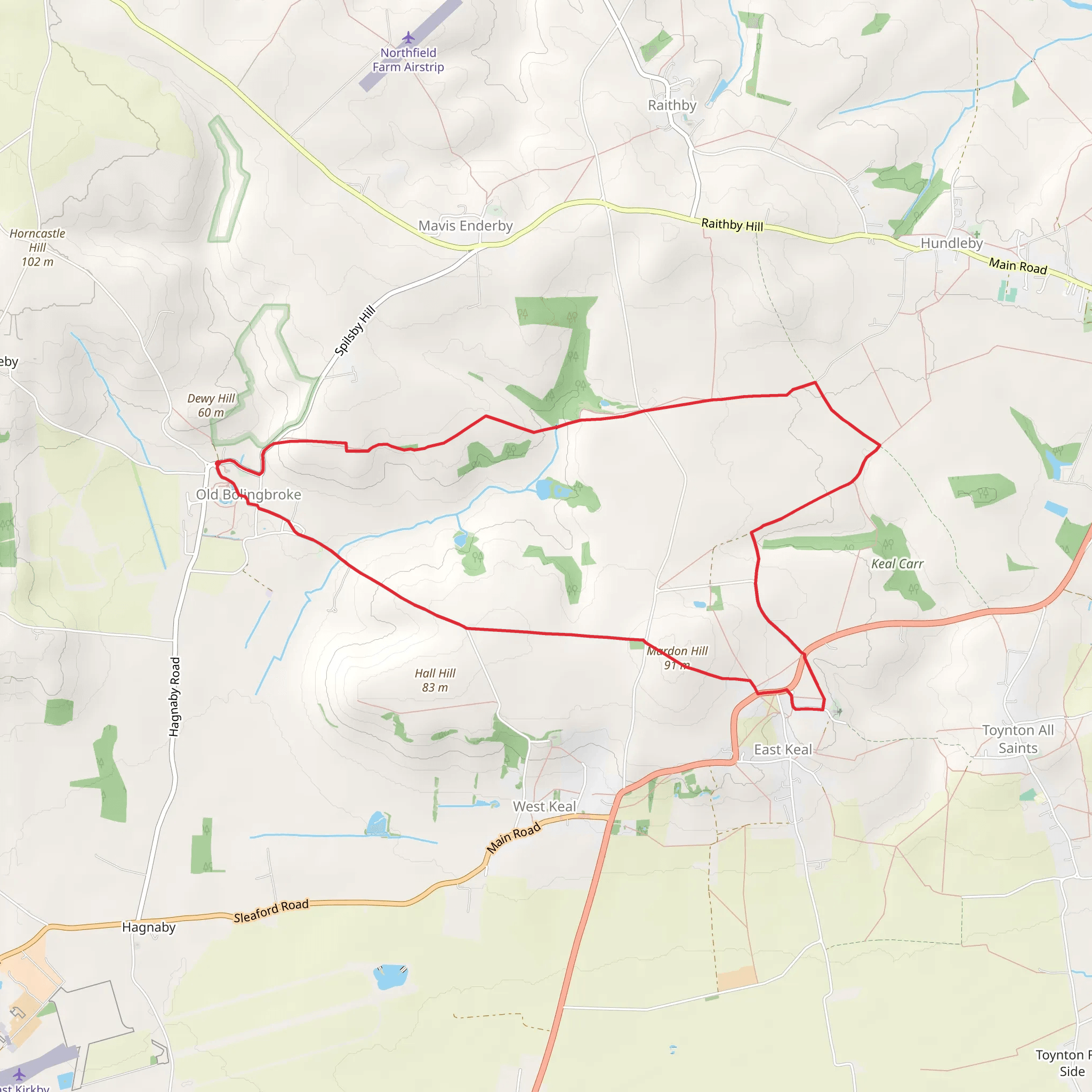 Old Bolingbroke and East Keal mobile static map