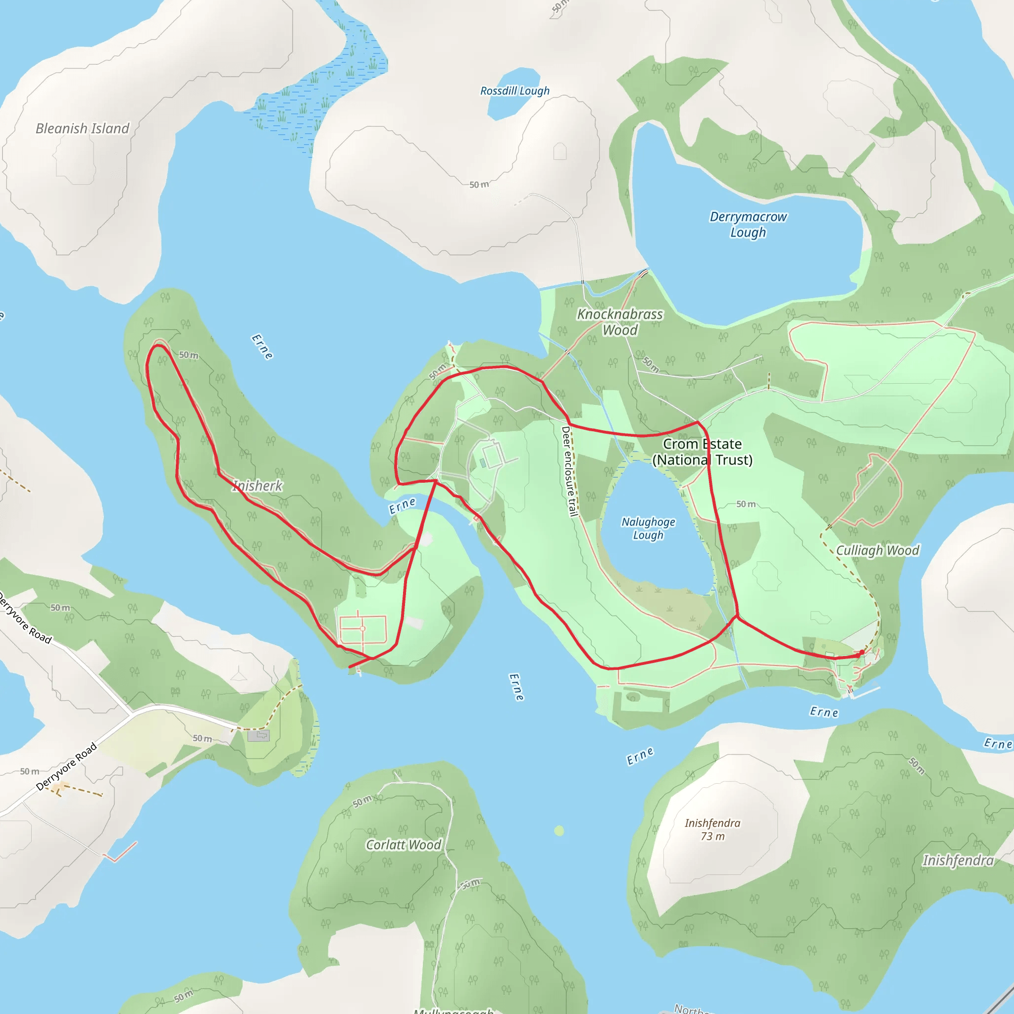 Crom Wildlife Walk mobile static map