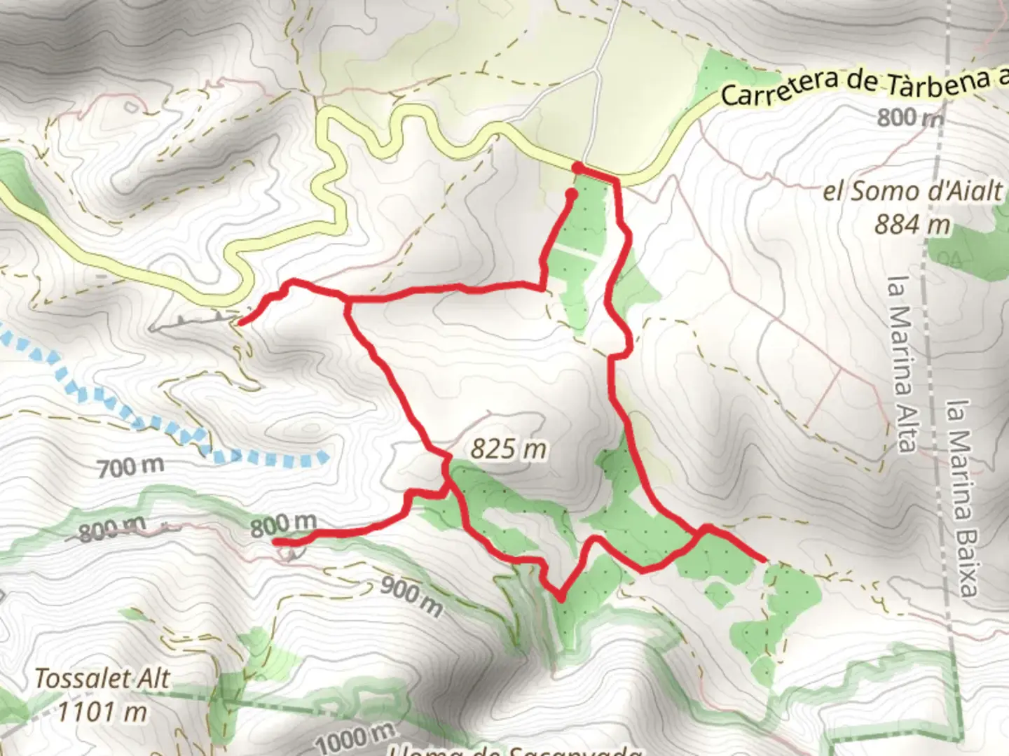 An image depicting the trail The Arcs PR CV 151 and its surrounding area.
