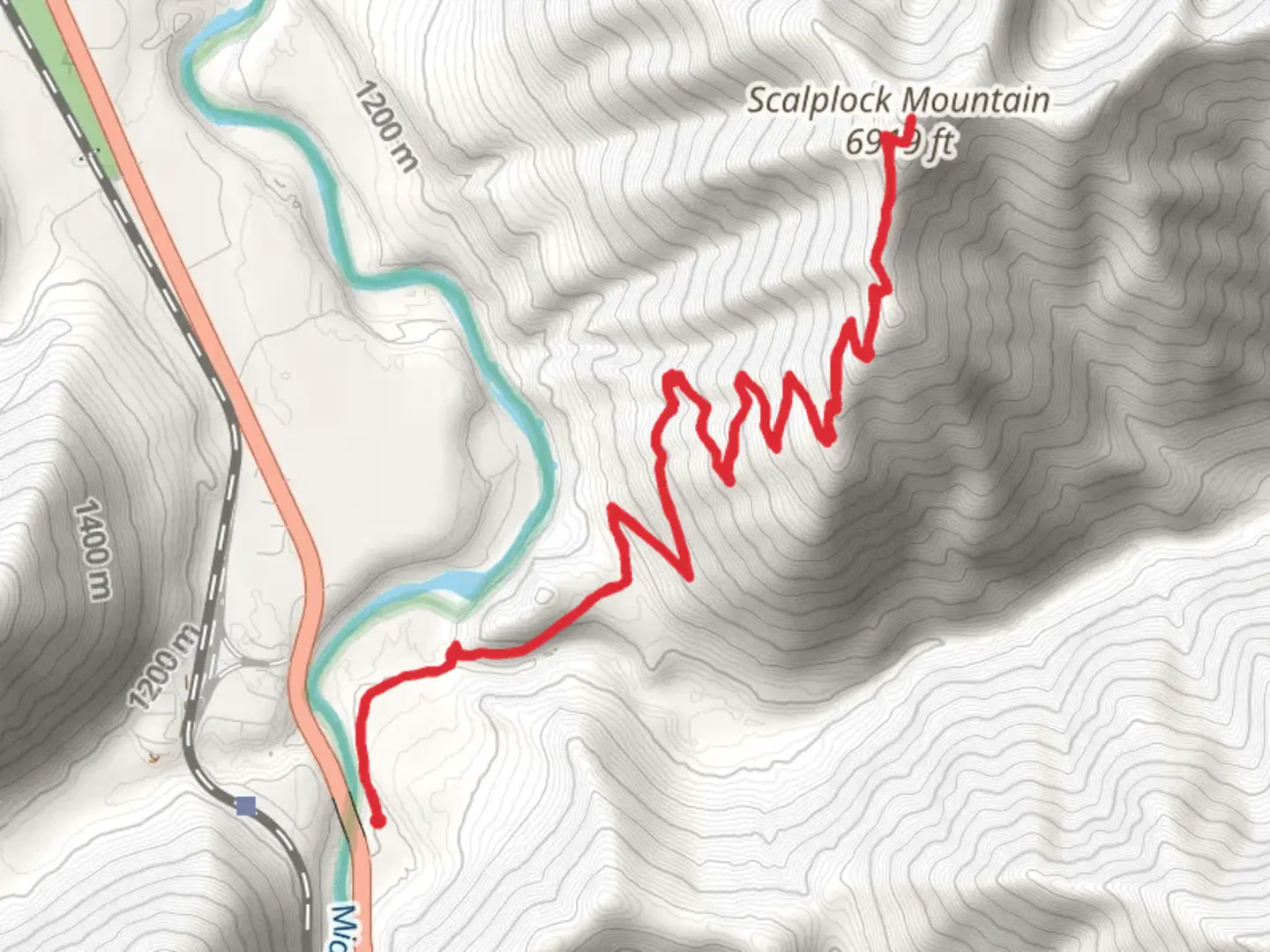 An image depicting the trail Scalplock Mountain via South Boundary and its surrounding area.