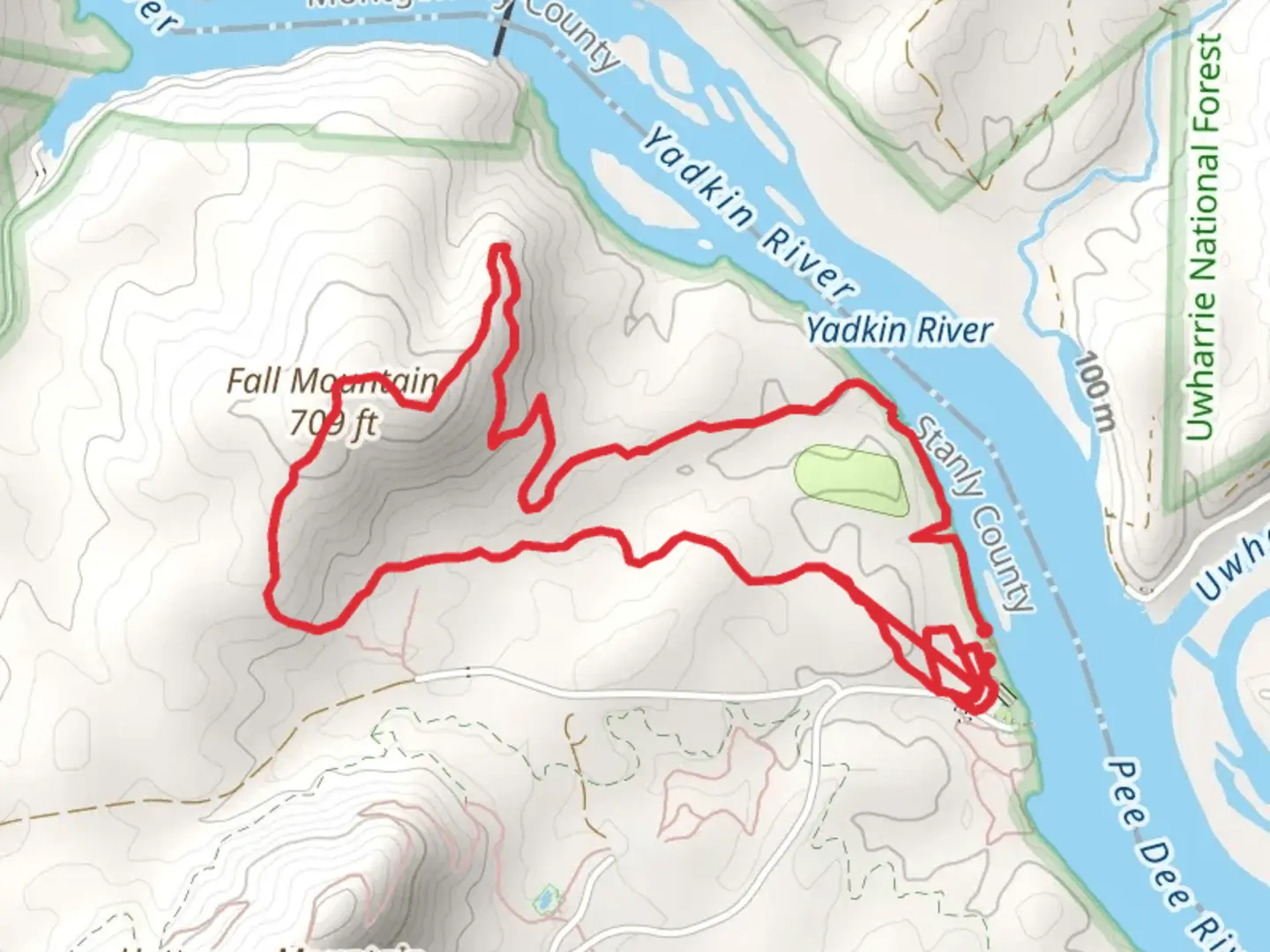 An image depicting the trail Fall Mountain Loop and its surrounding area.