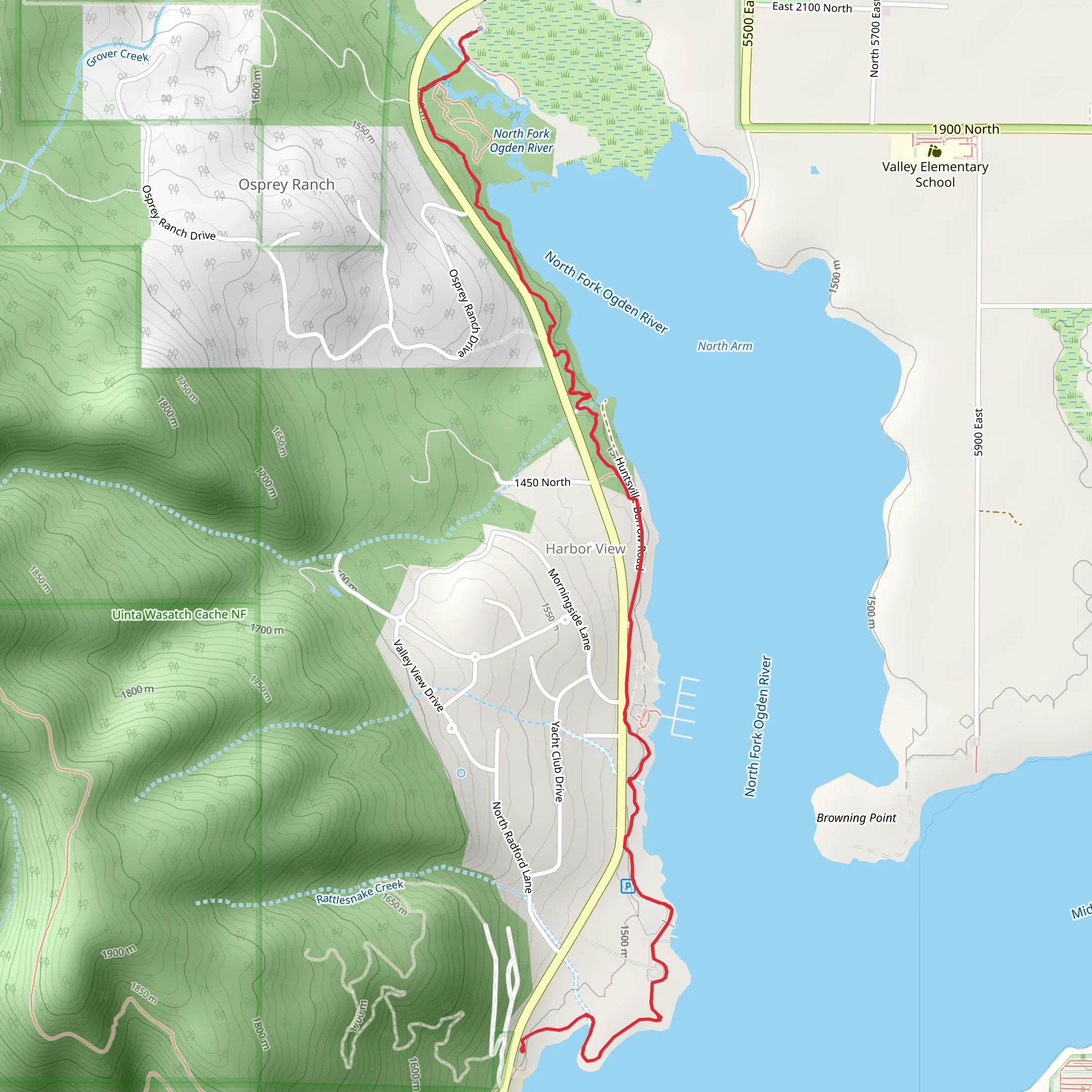 Pineview West Trail mobile static map