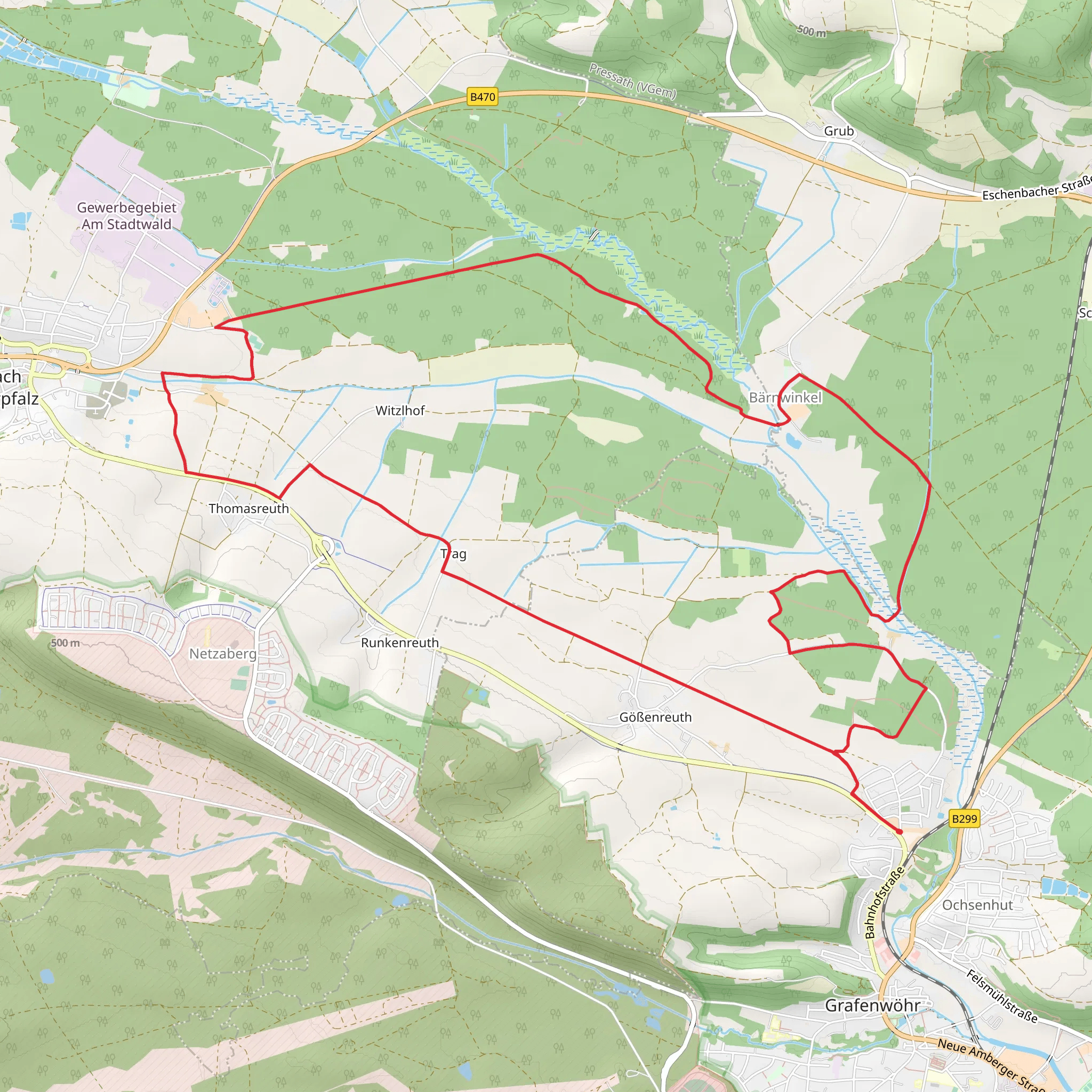 Trag and Barnwinkel Loop mobile static map