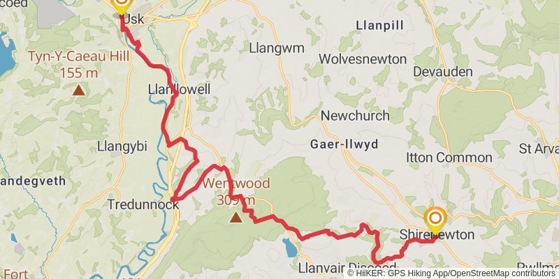 Bristol to Brecon Walk stage 3 Map