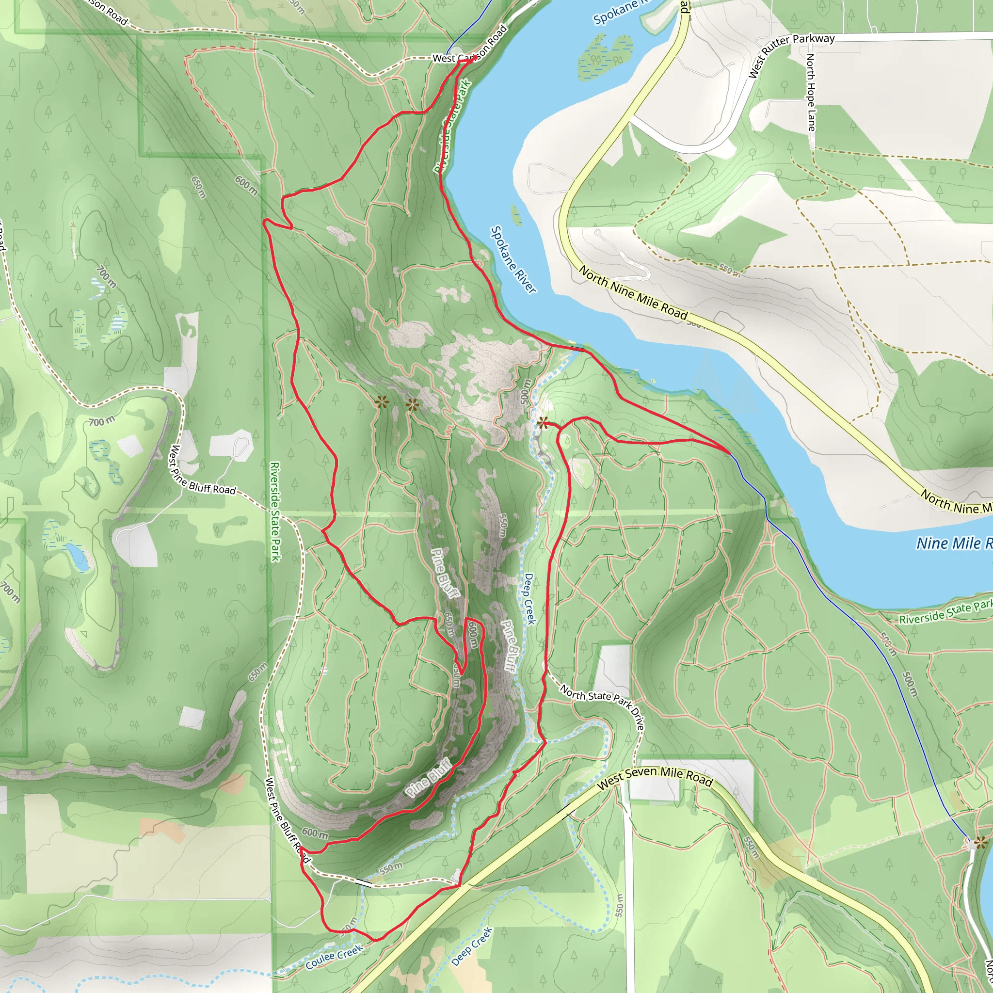 Trail 25, Deep Creek and Trail 400 Loop mobile static map