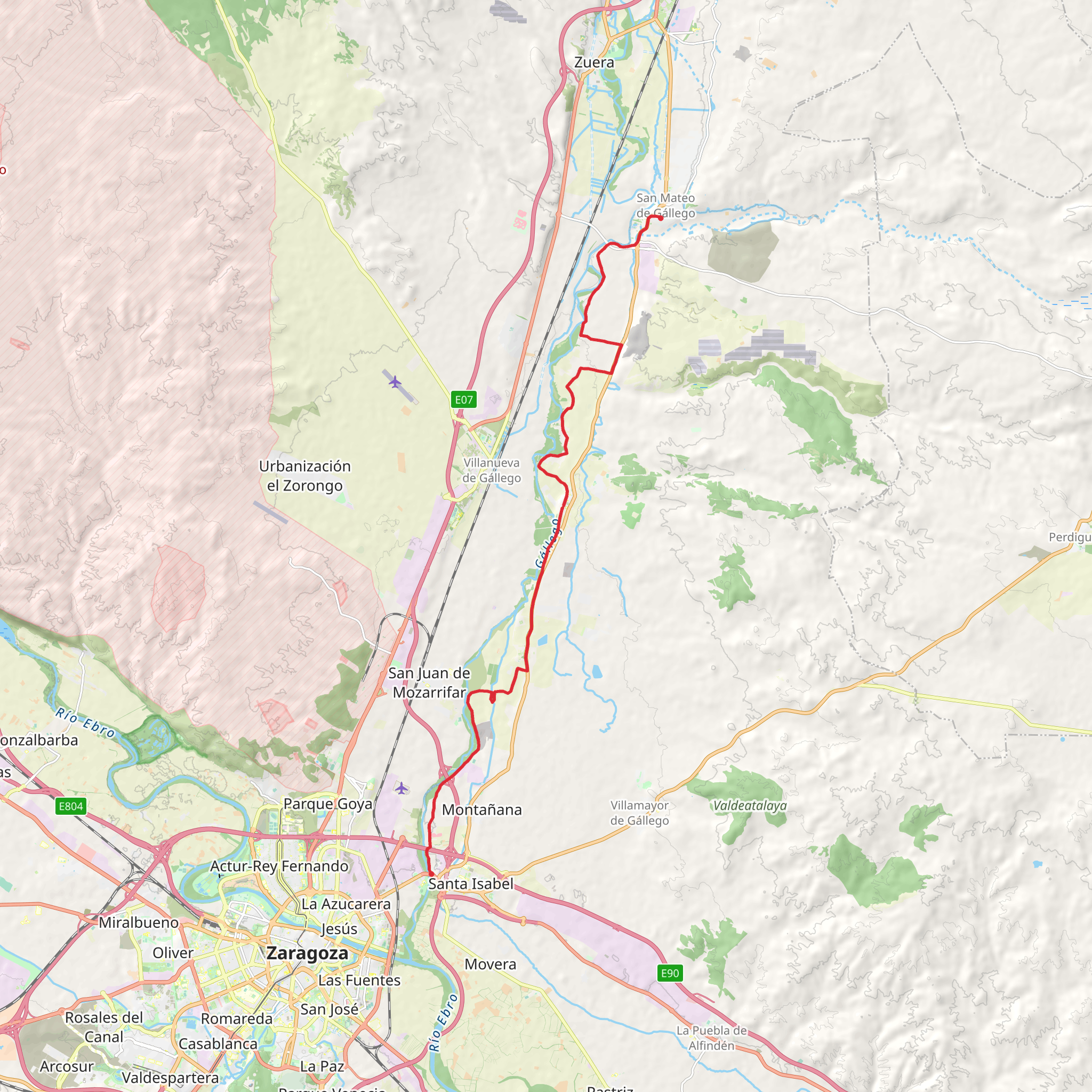 Zaragoza - San Mateo de Gallego PR Z 22 mobile static map