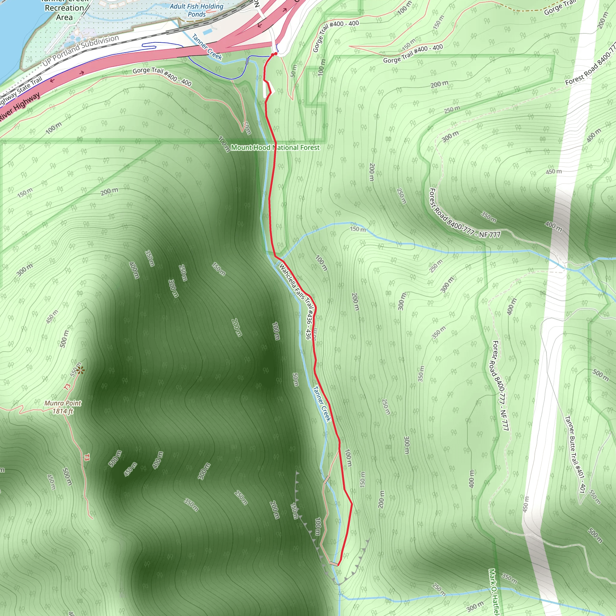 Tanner Creek from Wahclella Access Road mobile static map