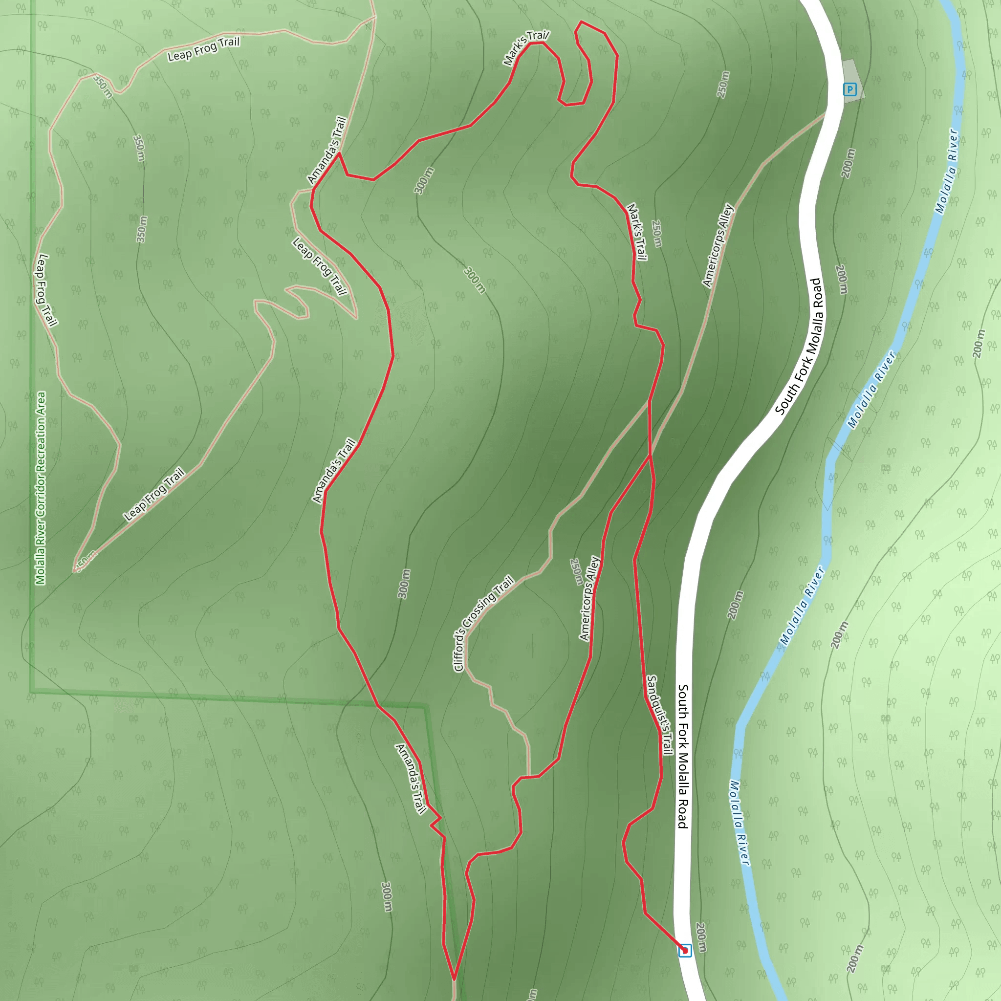 Sandquist's, Mark's and Amanda's Loop Trail mobile static map