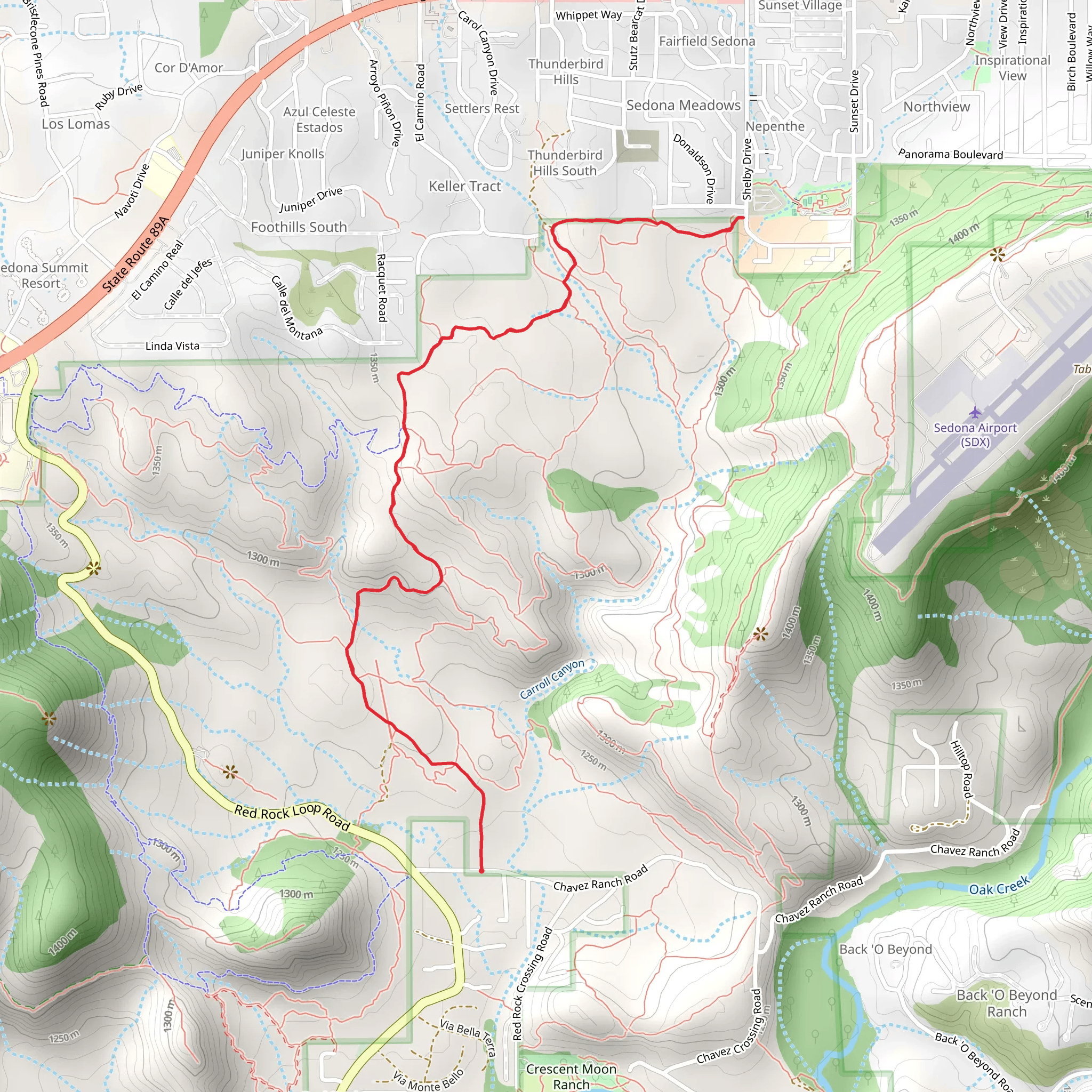 Old Post Trail from Chavez Ranch Road mobile static map