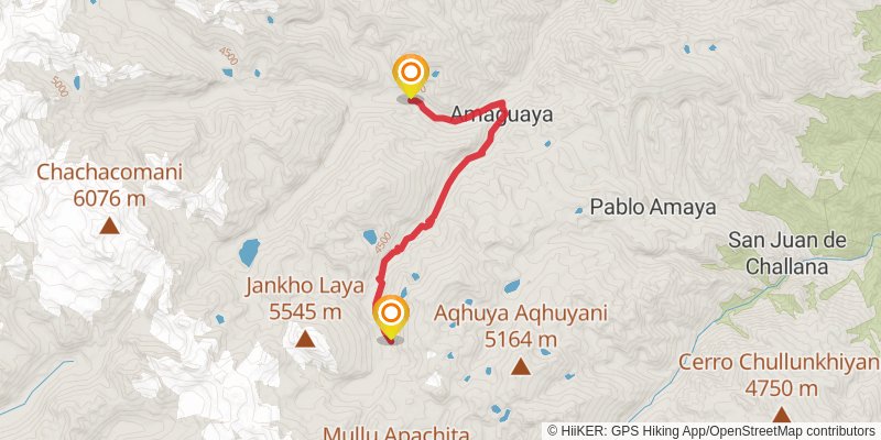 Cordillera Real Traverse stage 5 Map