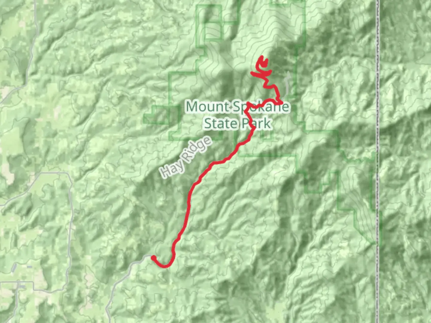 An image depicting the trail Mount Spokane and Dedman Creek Walk and its surrounding area.