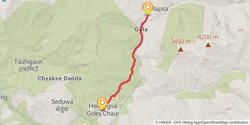 Great Himalayan Trail stage 13 Map