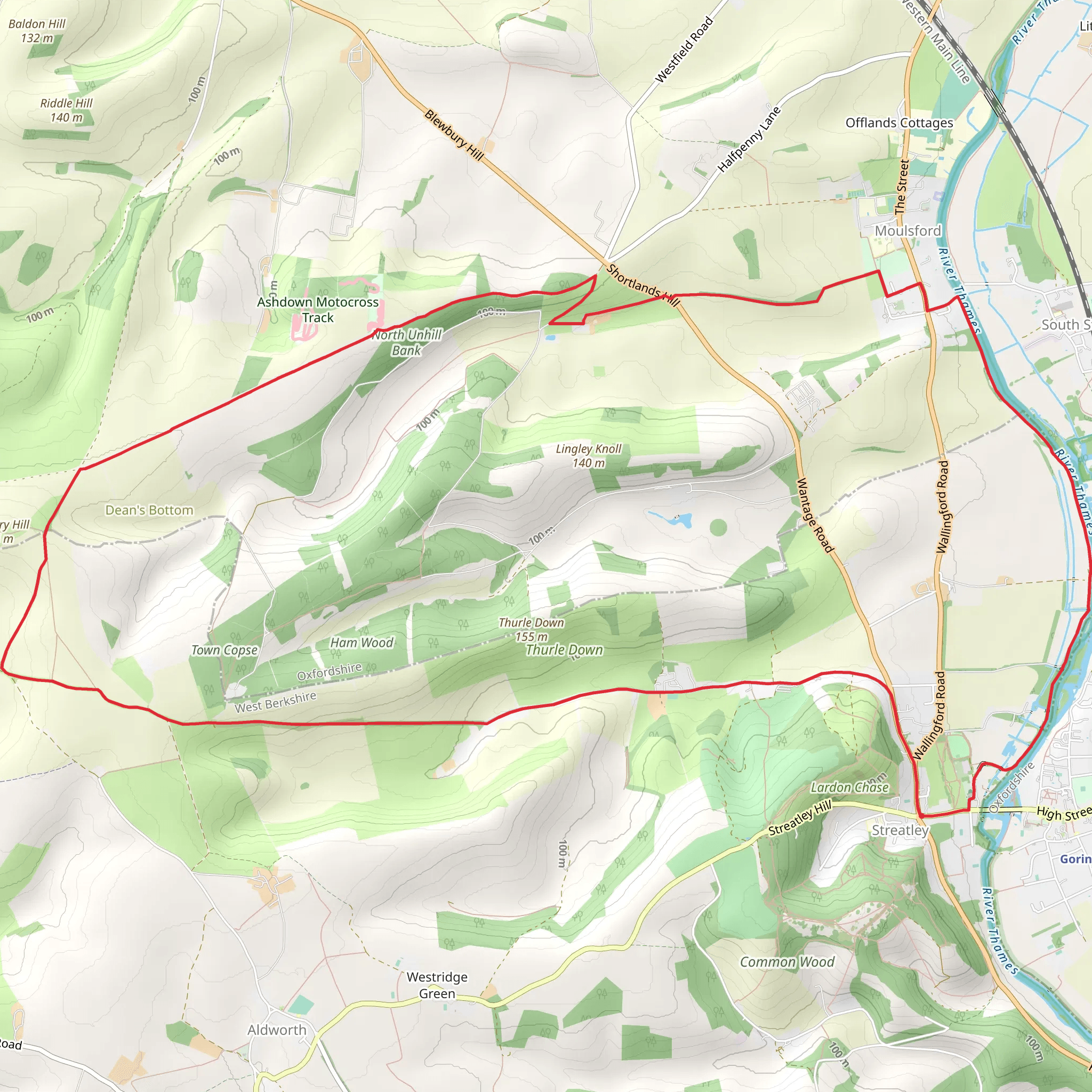 Streatley Loop mobile static map