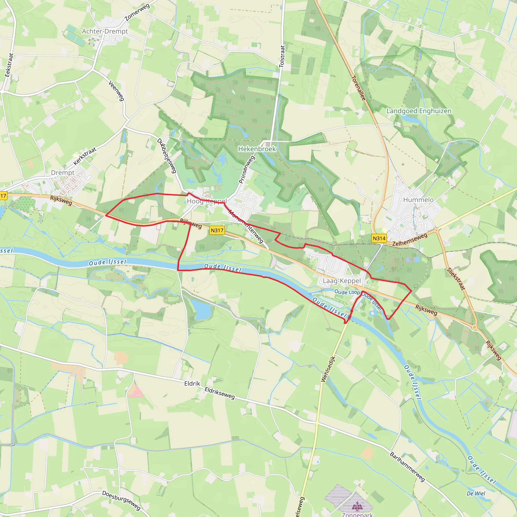 Oude Ijssel via Eldrik Route and Hessen Weg mobile static map