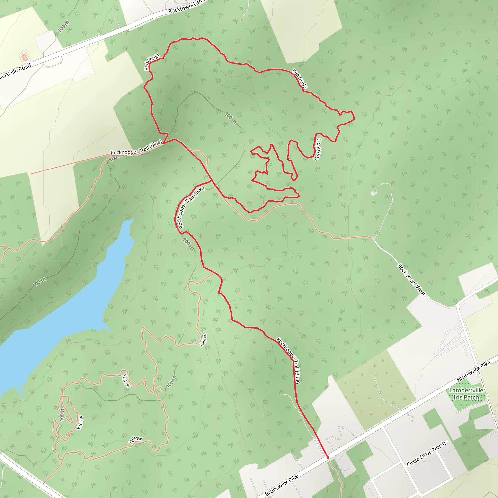 Rockhopper and Red Loop Trail mobile static map