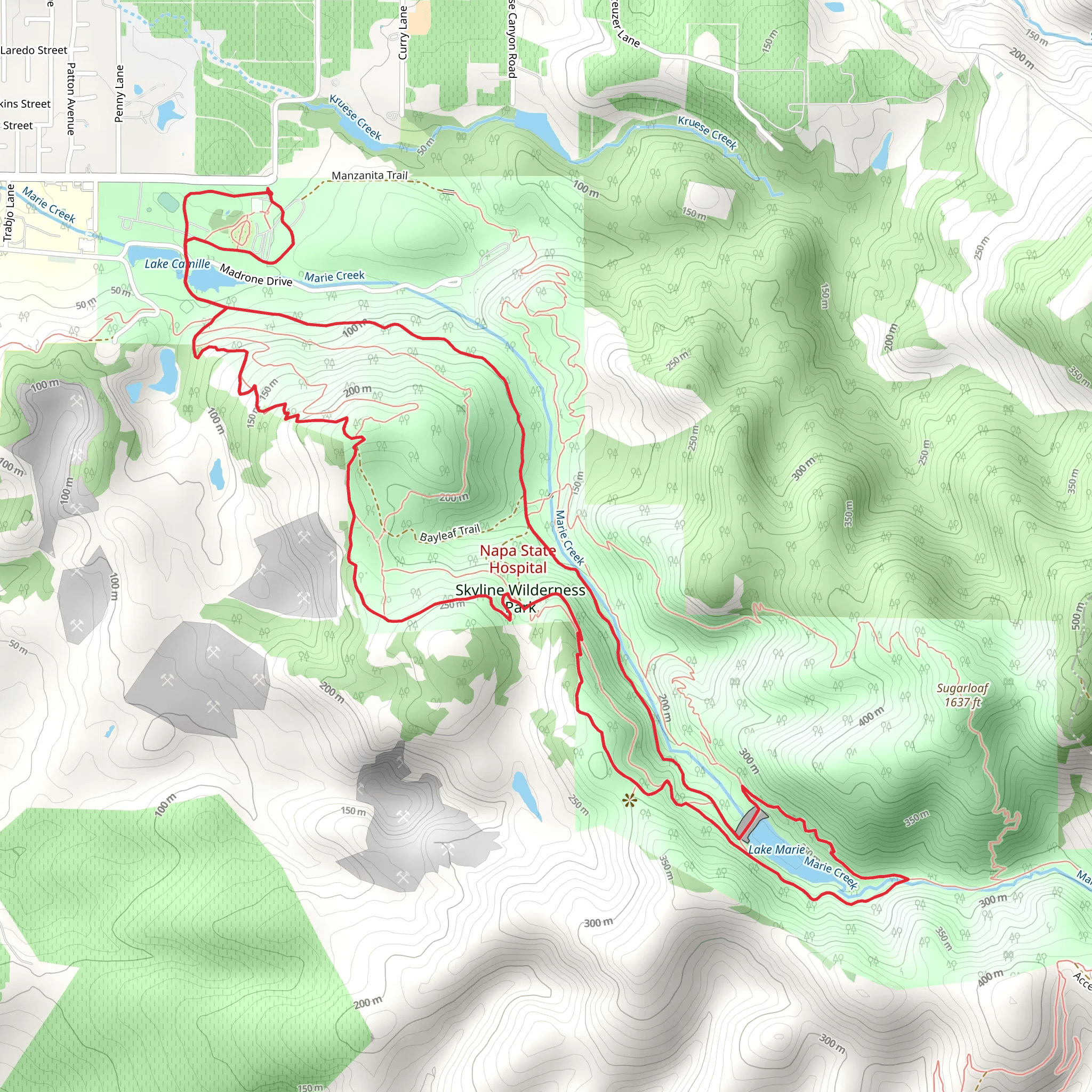 Lake Marie and Creek Loop mobile static map