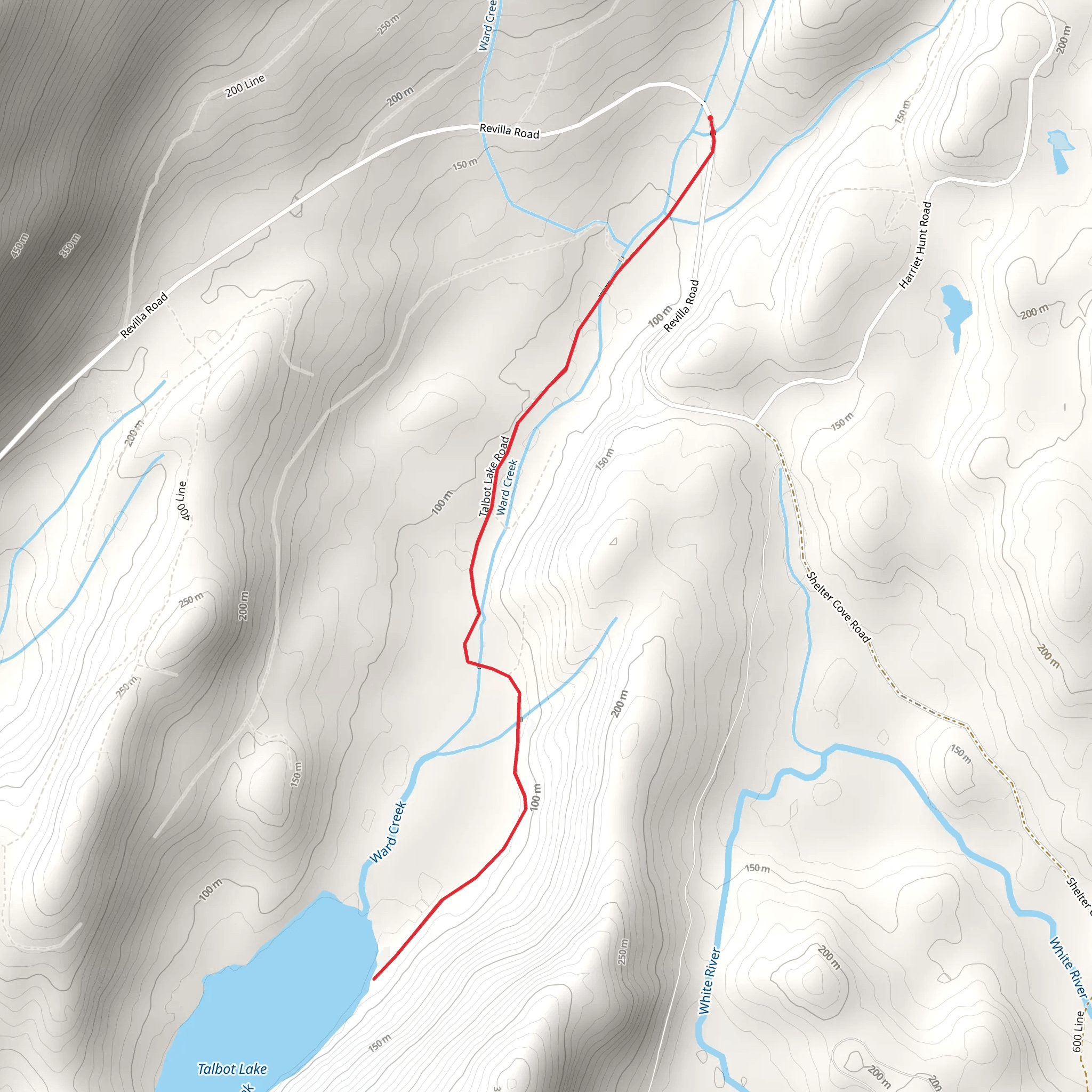 Talbot Lake via Ward Creek mobile static map