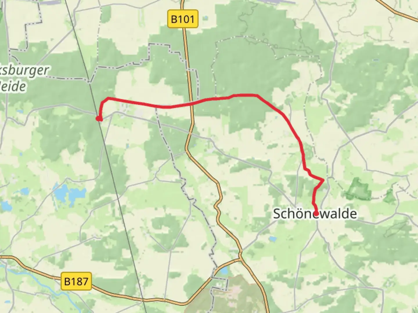An image depicting the trail Linda to Schonewalde Walk and its surrounding area.