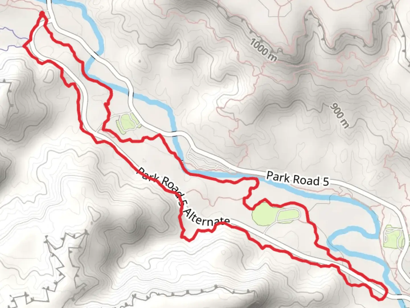 An image depicting the trail Rojo Grande Trail, Capitol Peak Trail and Juniper Cliffside Loop Trail and its surrounding area.
