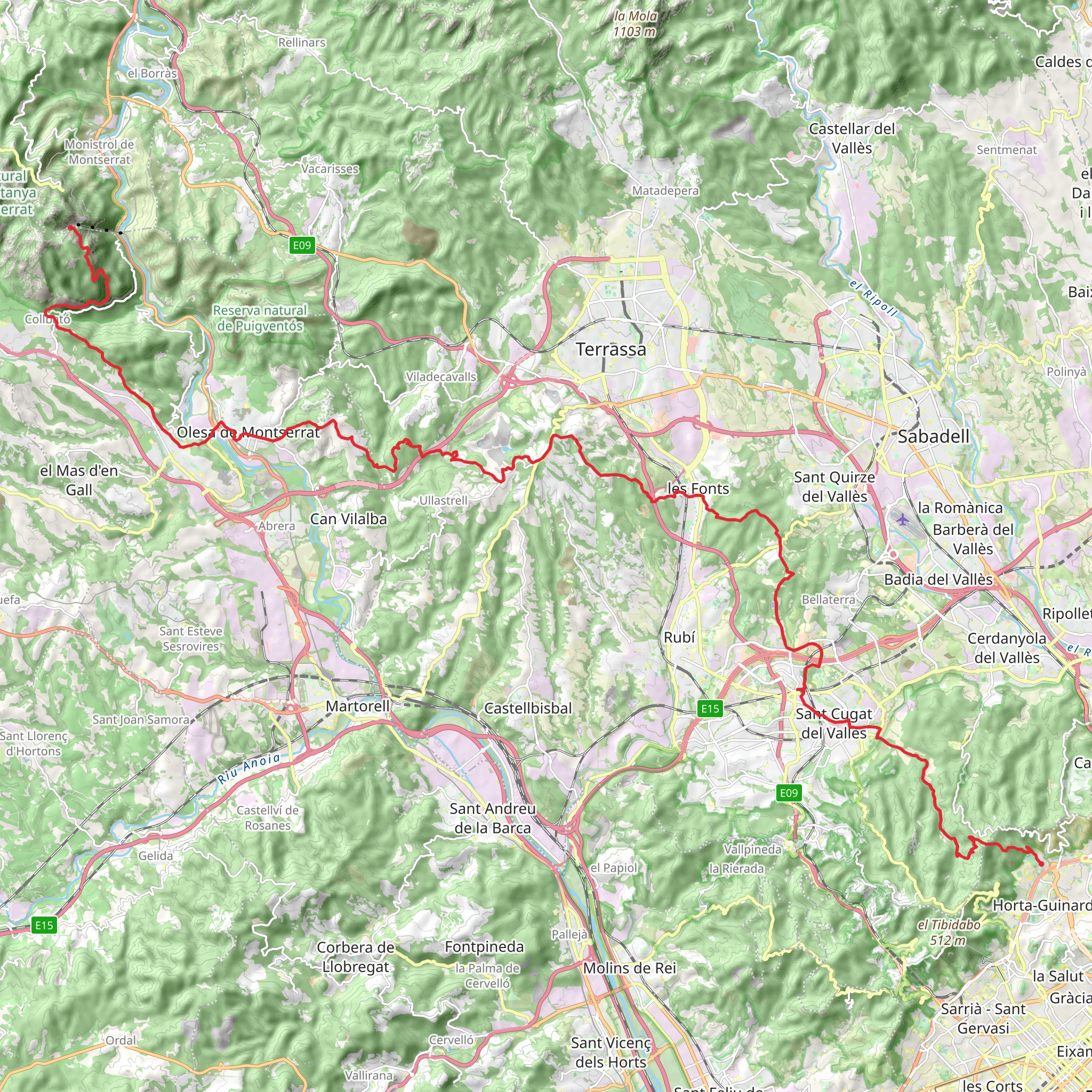 GR 6 Sendero de Montserrat mobile static map