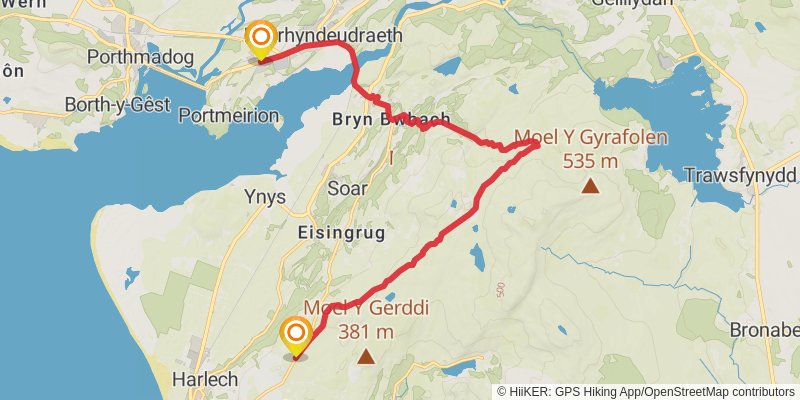 Aberdovey to Porthmadog Walk stage 6 Map