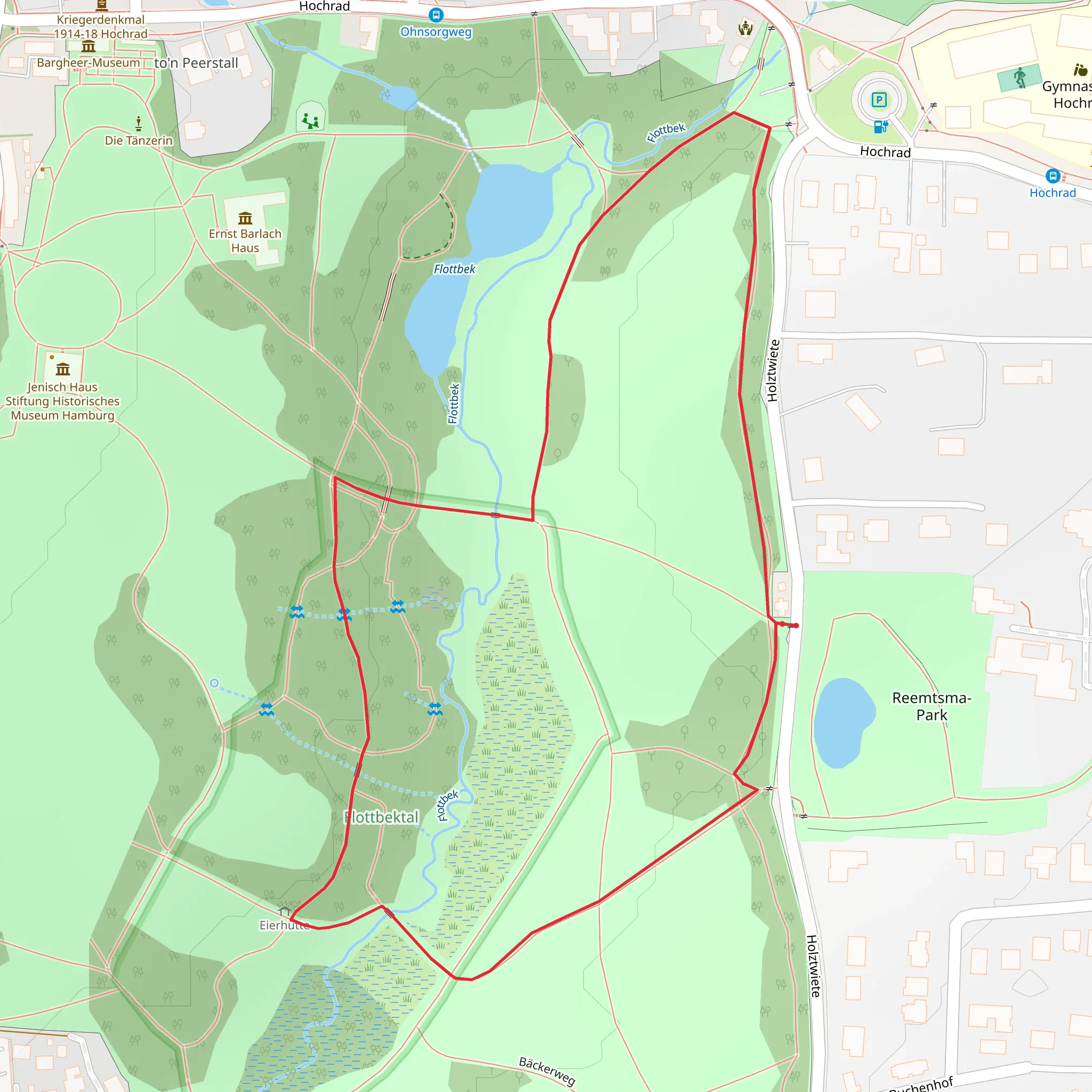 Jenischpark Loop mobile static map